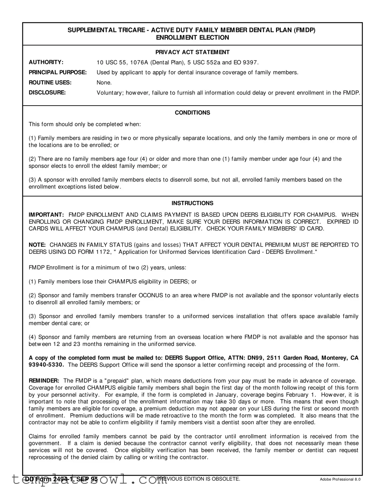 Fill Out Your Dd 2494 1 Form