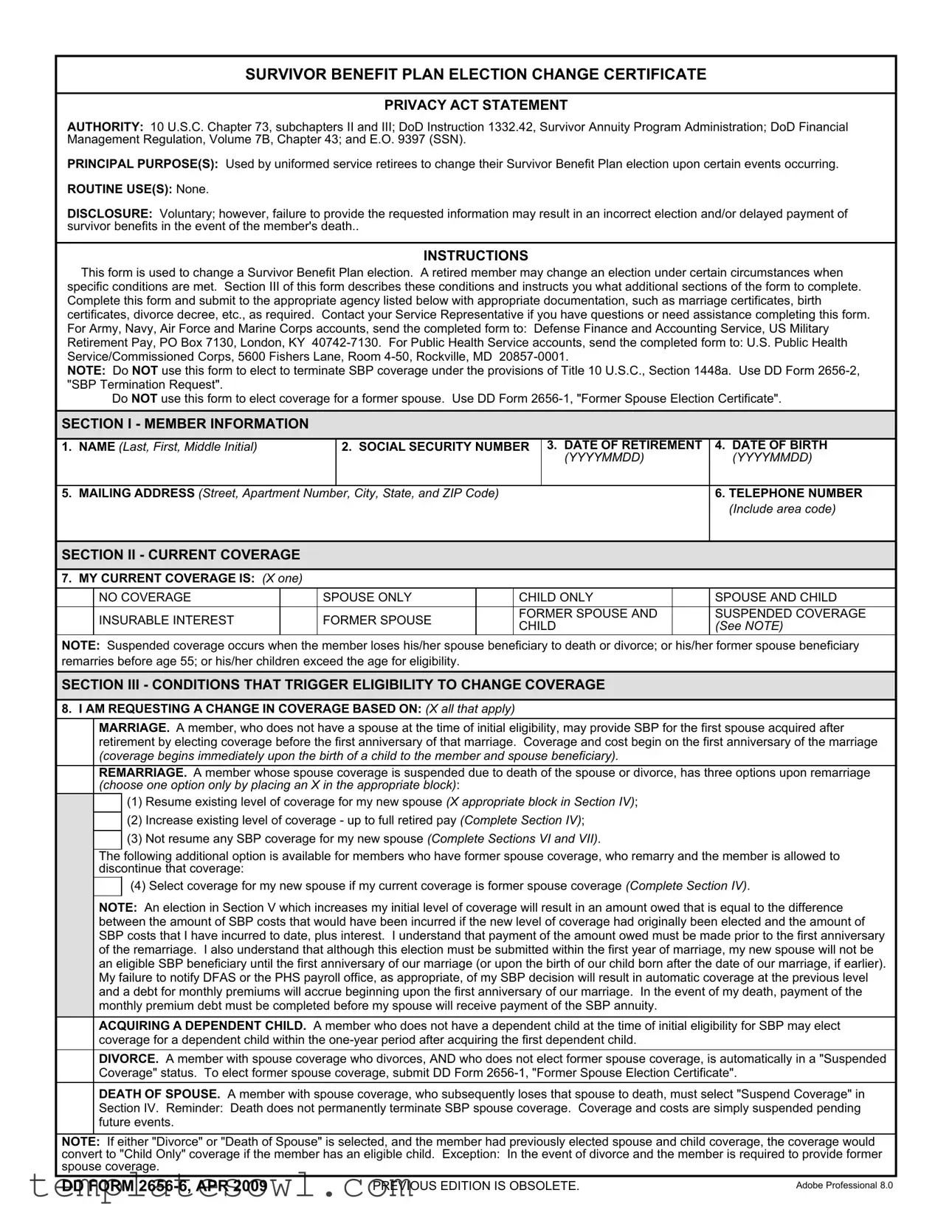 Fill Out Your Dd 2656 6 Form