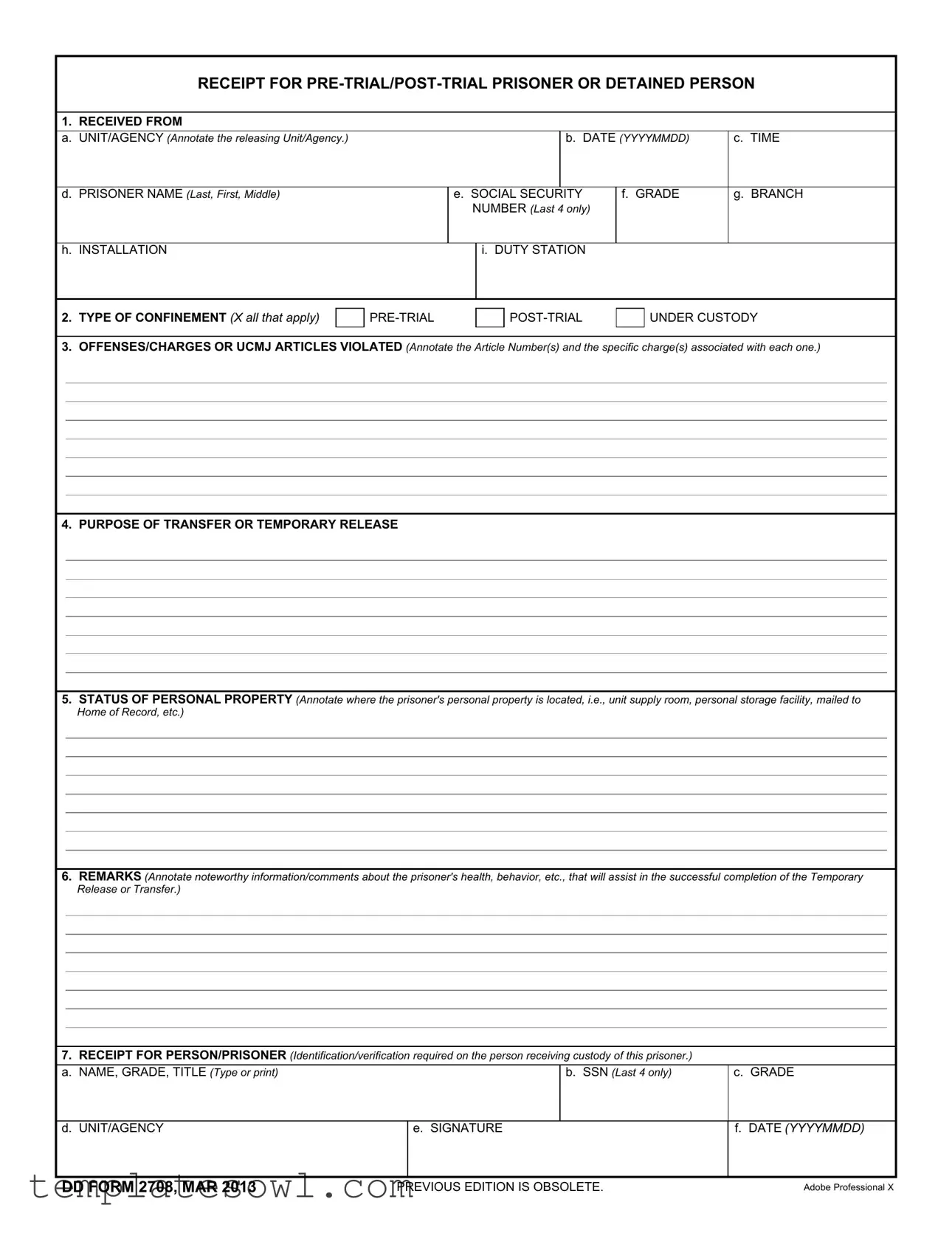 Fill Out Your Dd 2708 Form