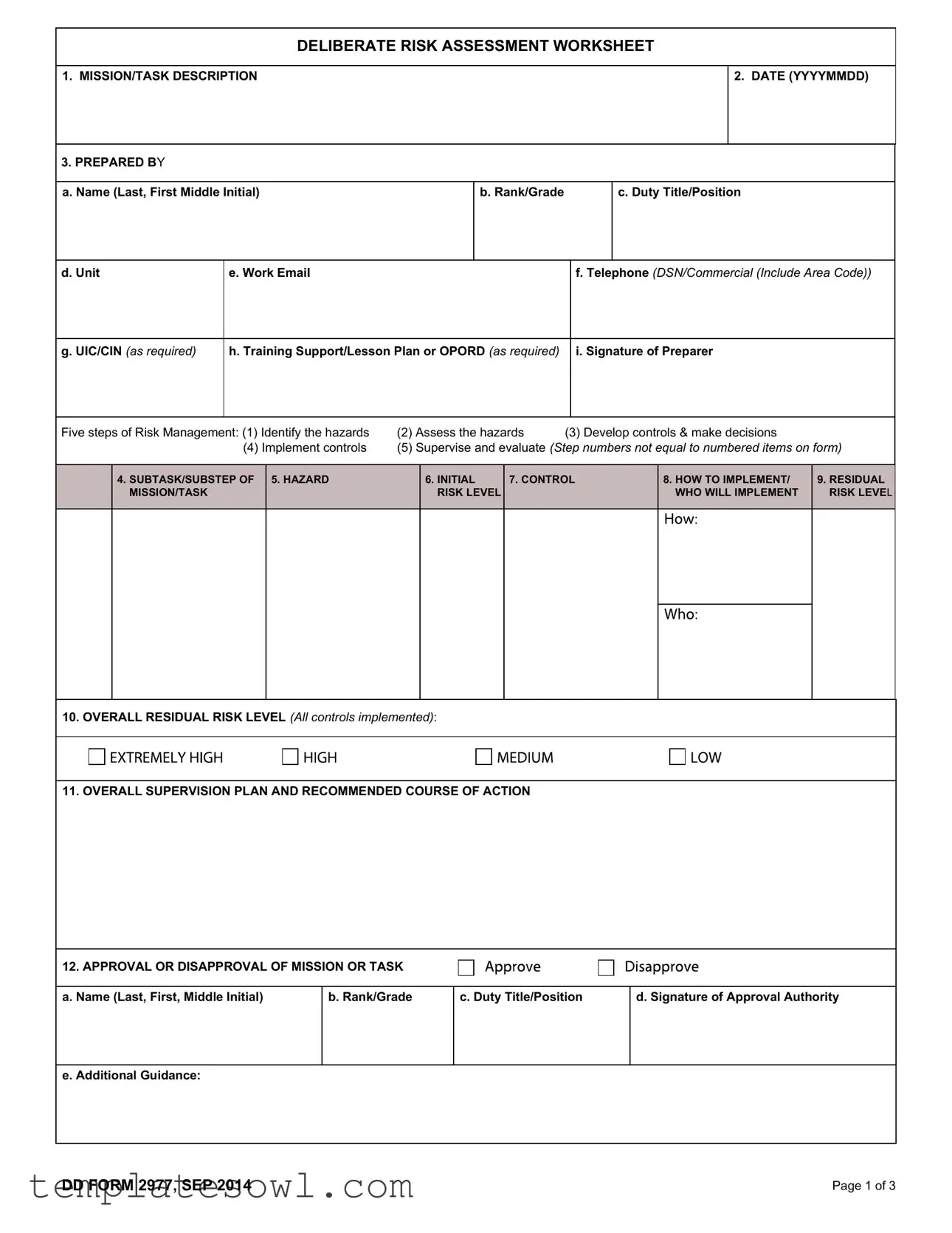 Fill Out Your Dd 2977 Form