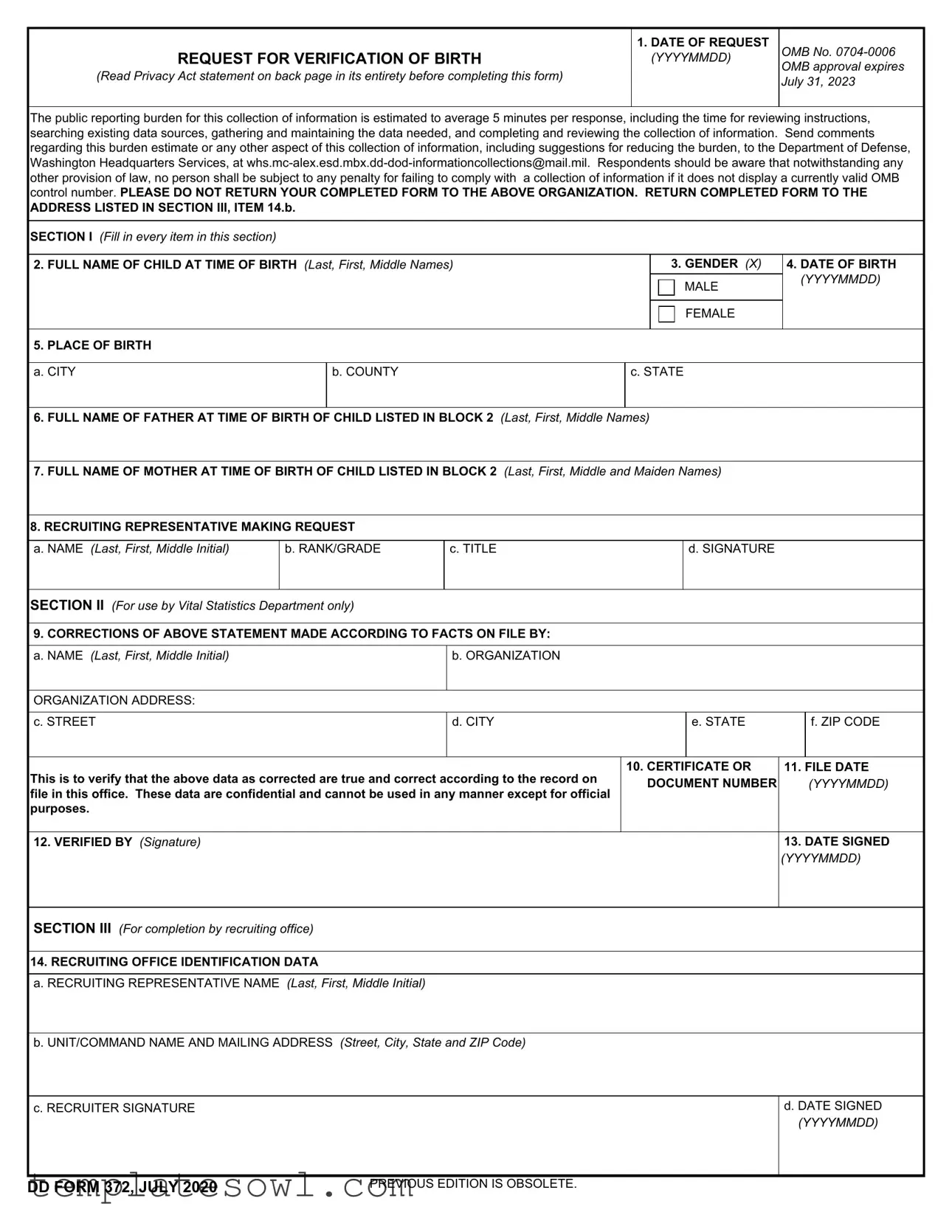 Fill Out Your Dd 372 Form