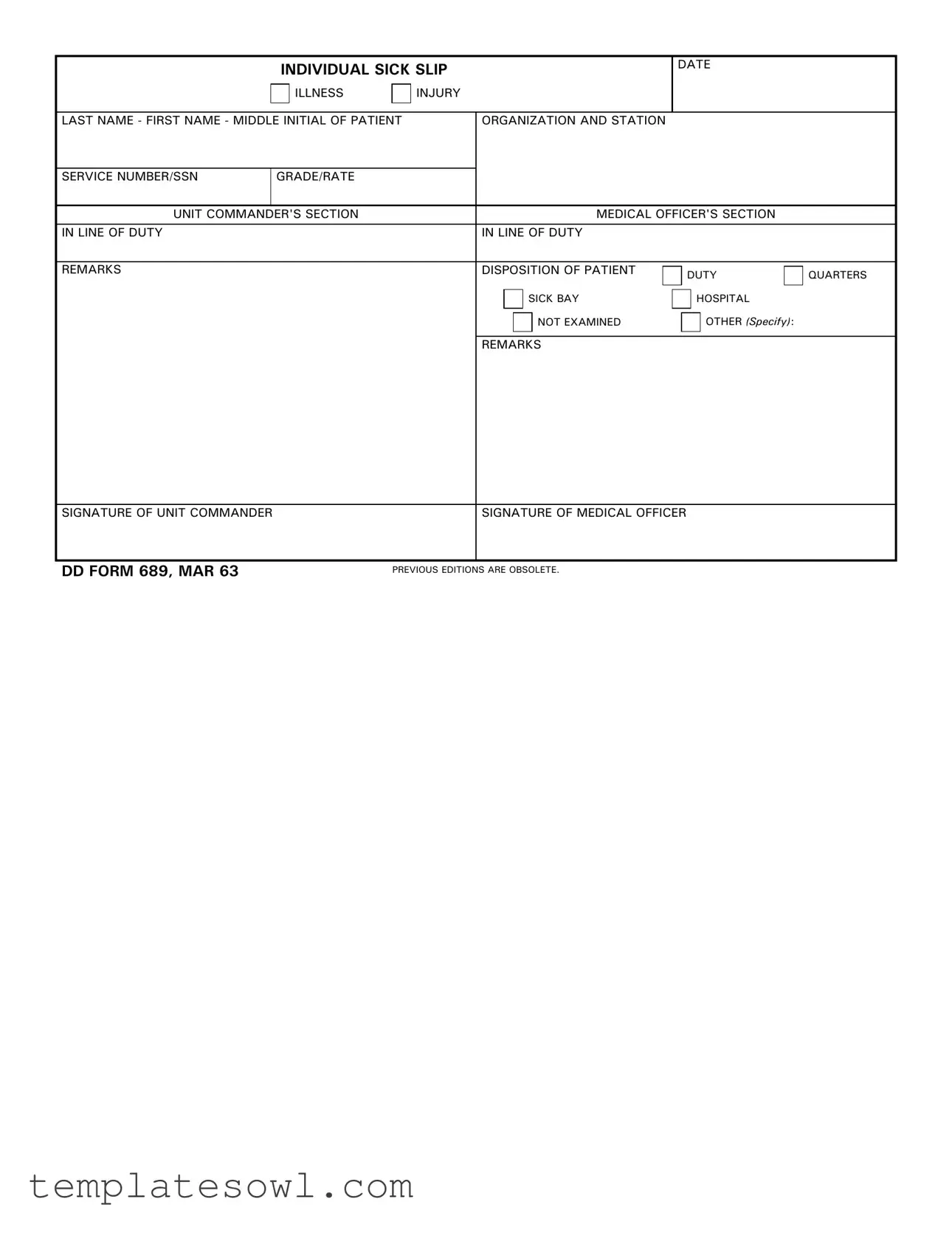 Fill Out Your Dd 689 Form