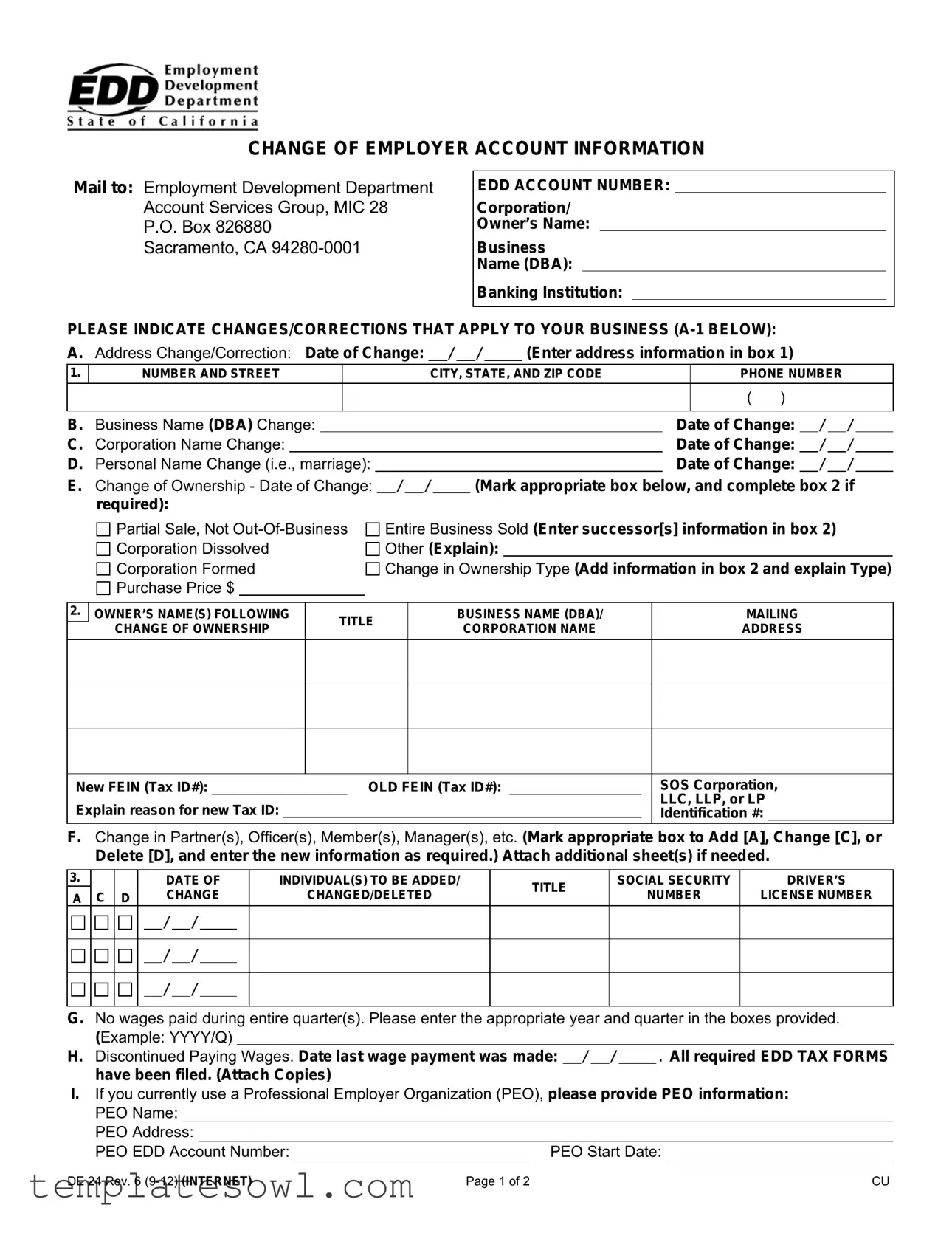 Fill Out Your De 24 Form