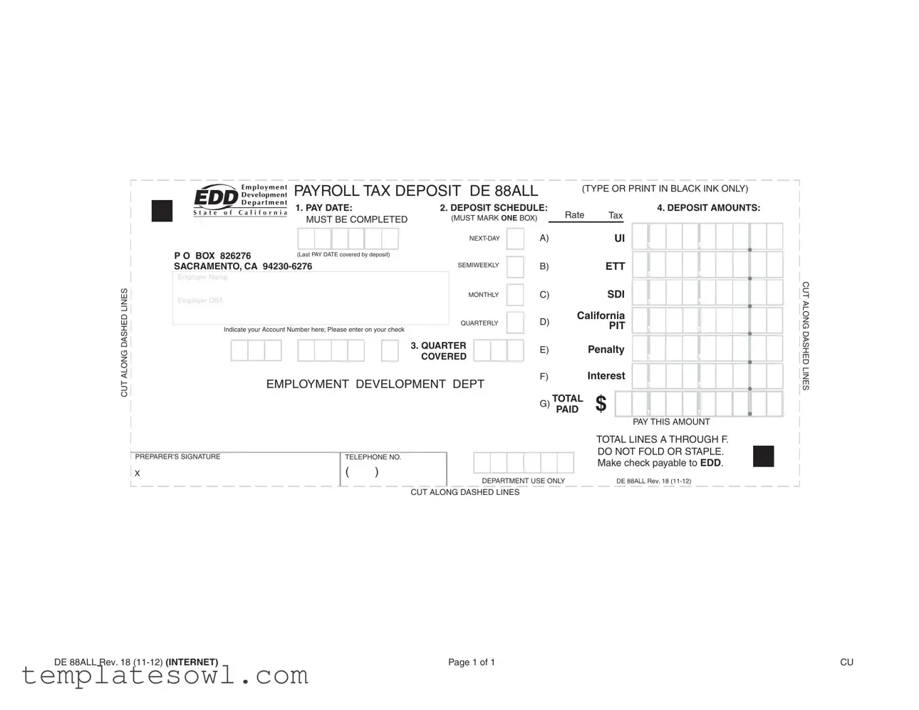 Fill Out Your De 88 Form