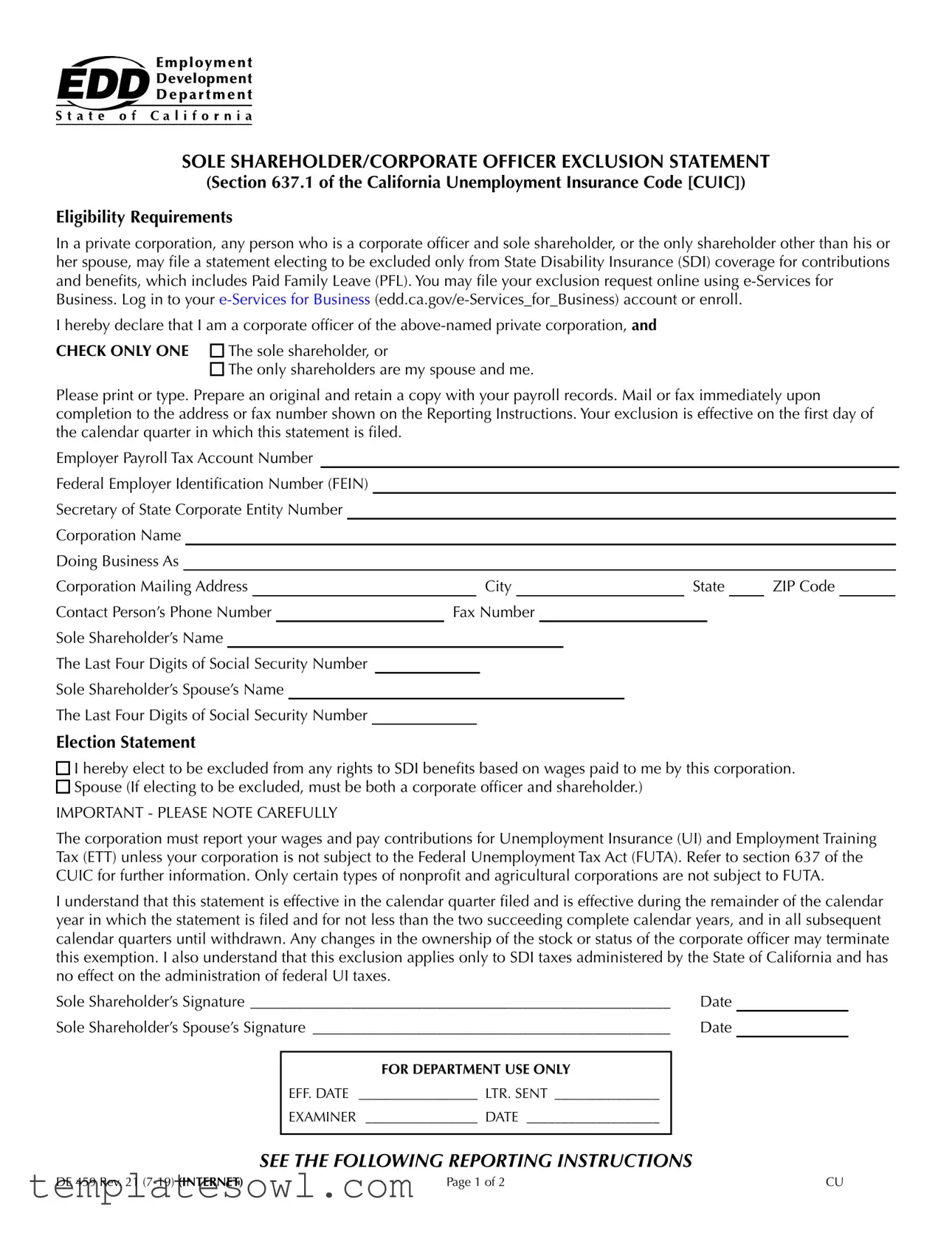 Fill Out Your De459 Form