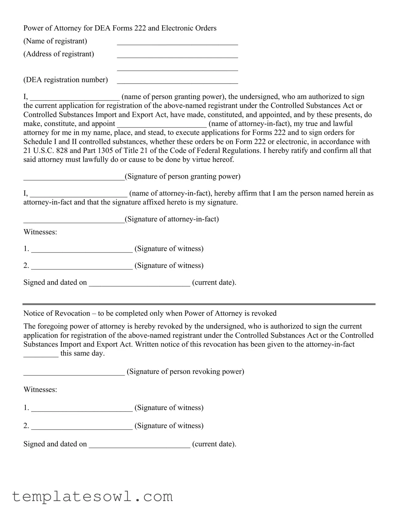 Fill Out Your Dea 222 Order Form