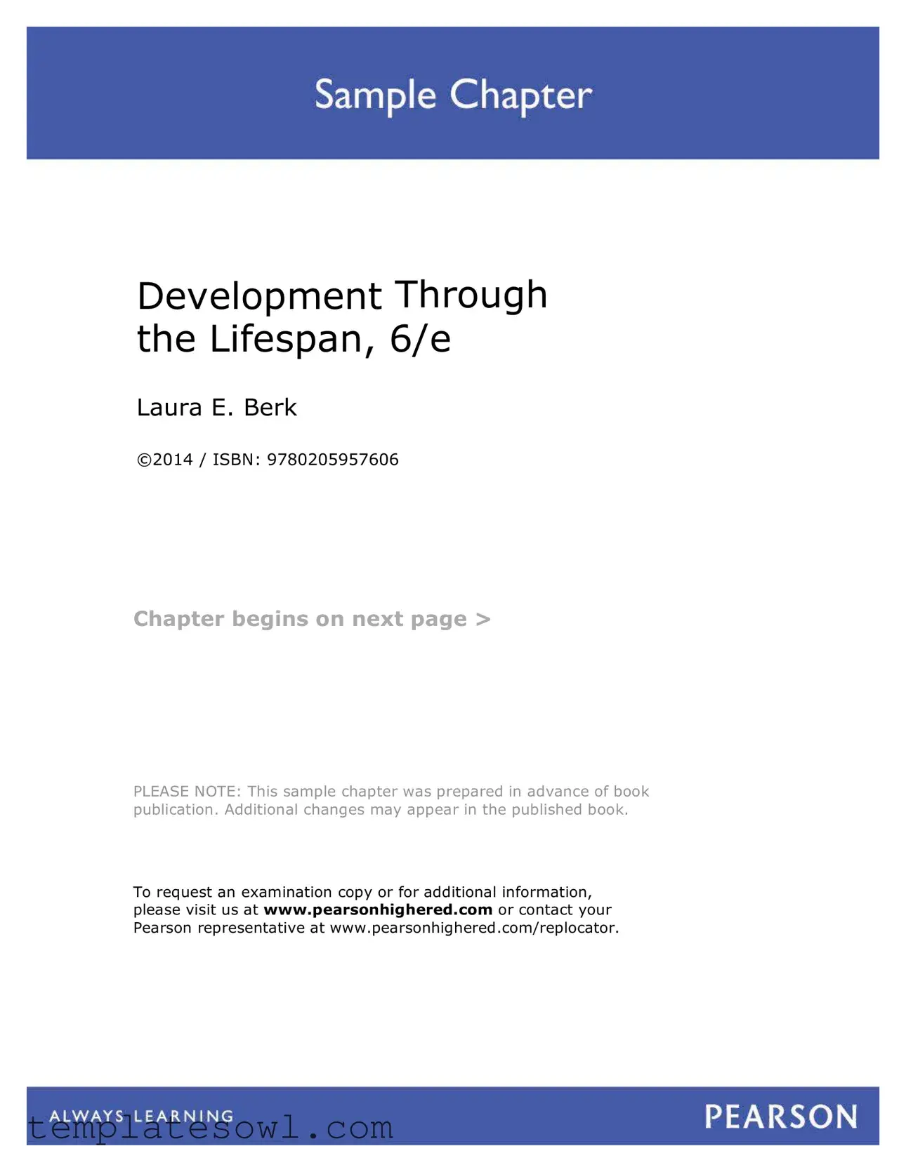 Fill Out Your Development Lifespan 6Th Edition Form