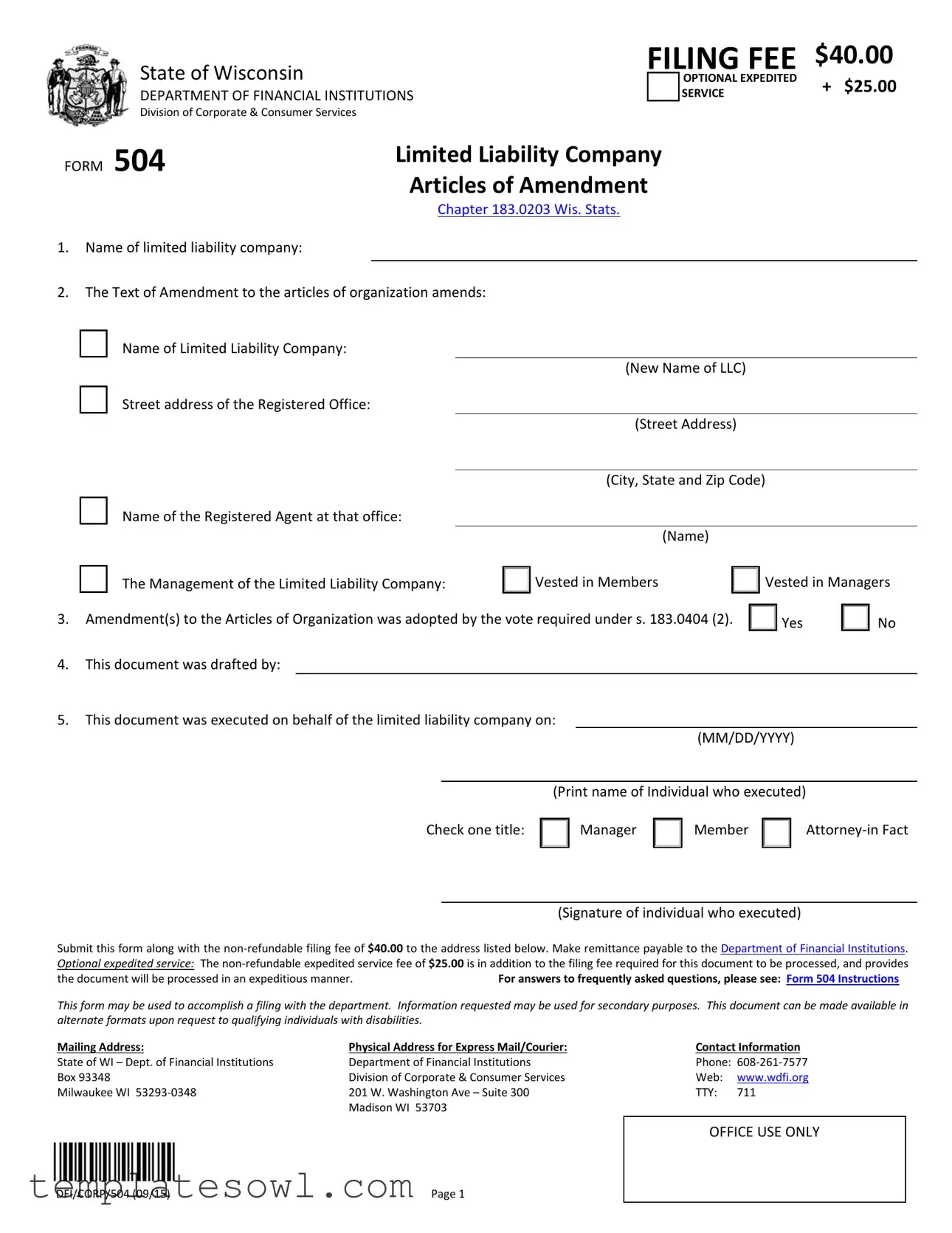 Fill Out Your DFI Corp 504 Form