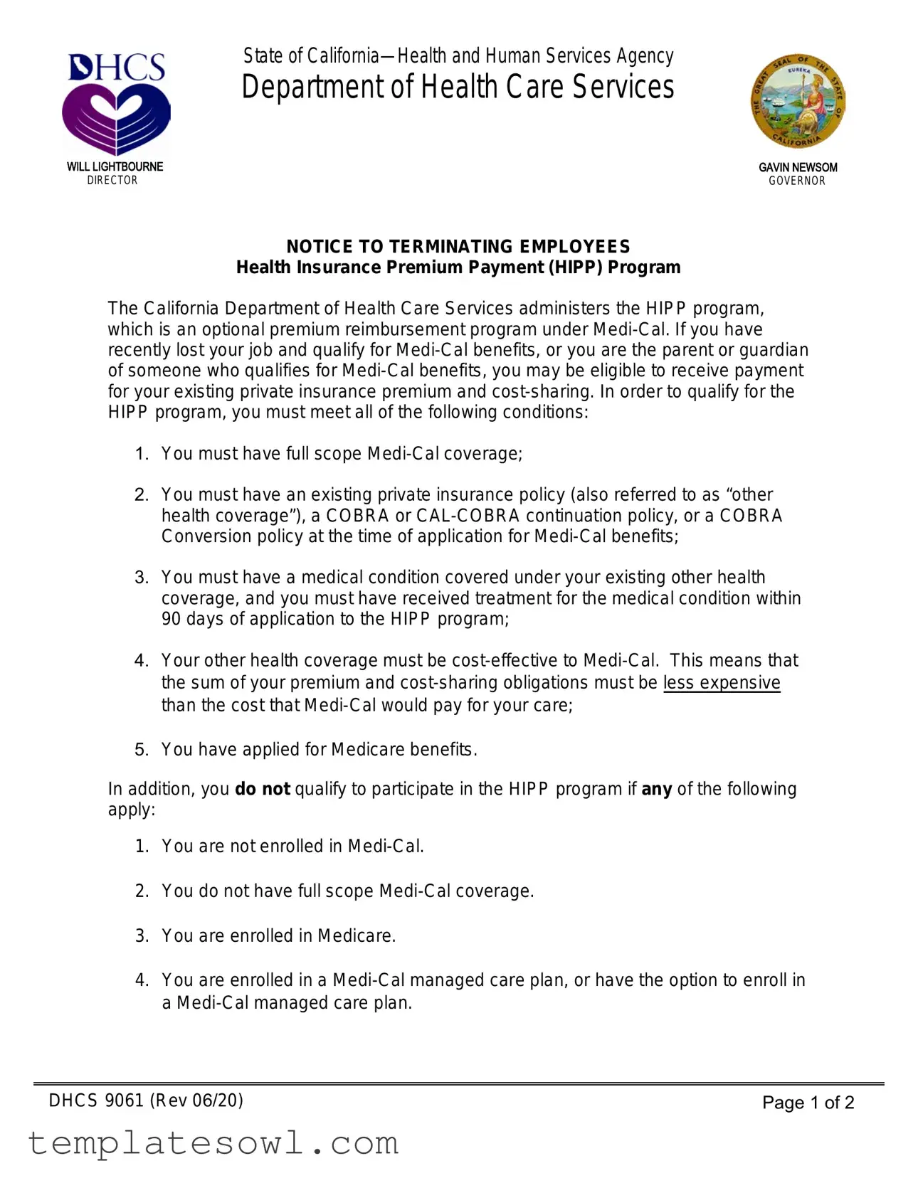 Fill Out Your Dhcs 9061 Form