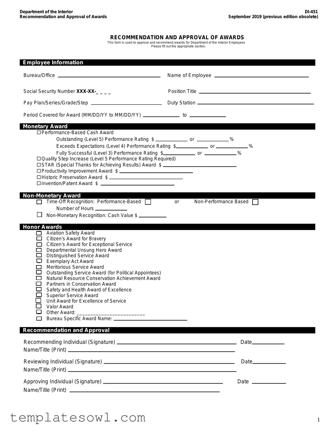 Fill Out Your Di 451 Form