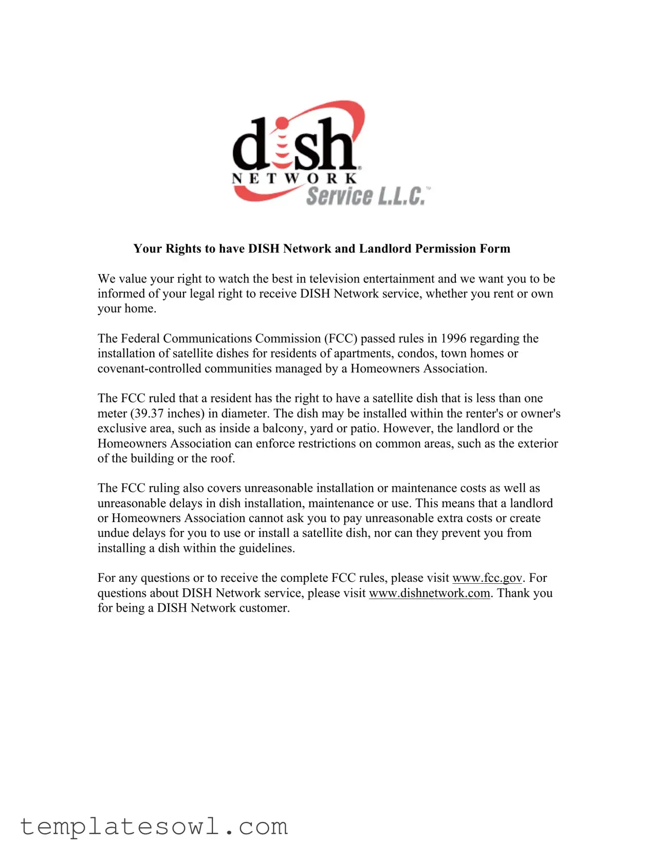 Fill Out Your Dish Network Landlord Agreement Form