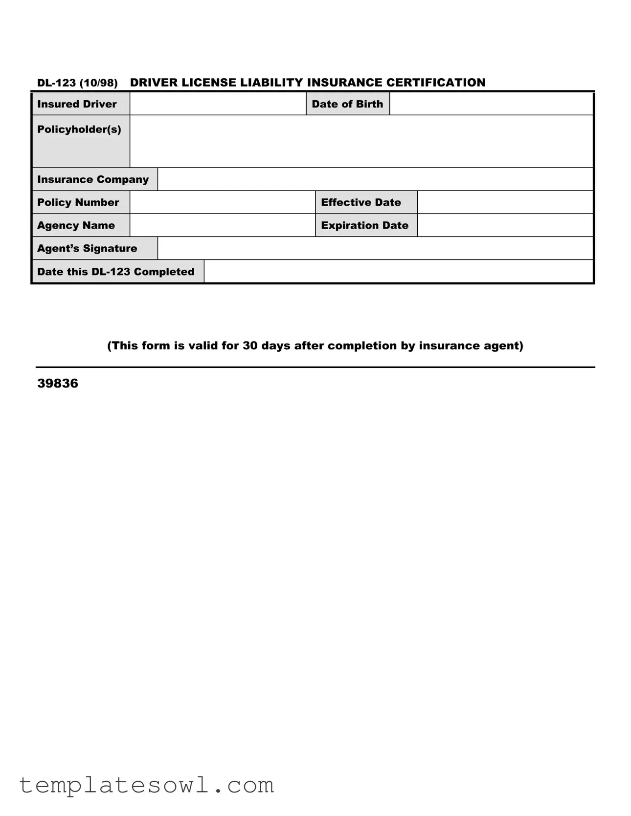 Fill Out Your Dl 123 Form