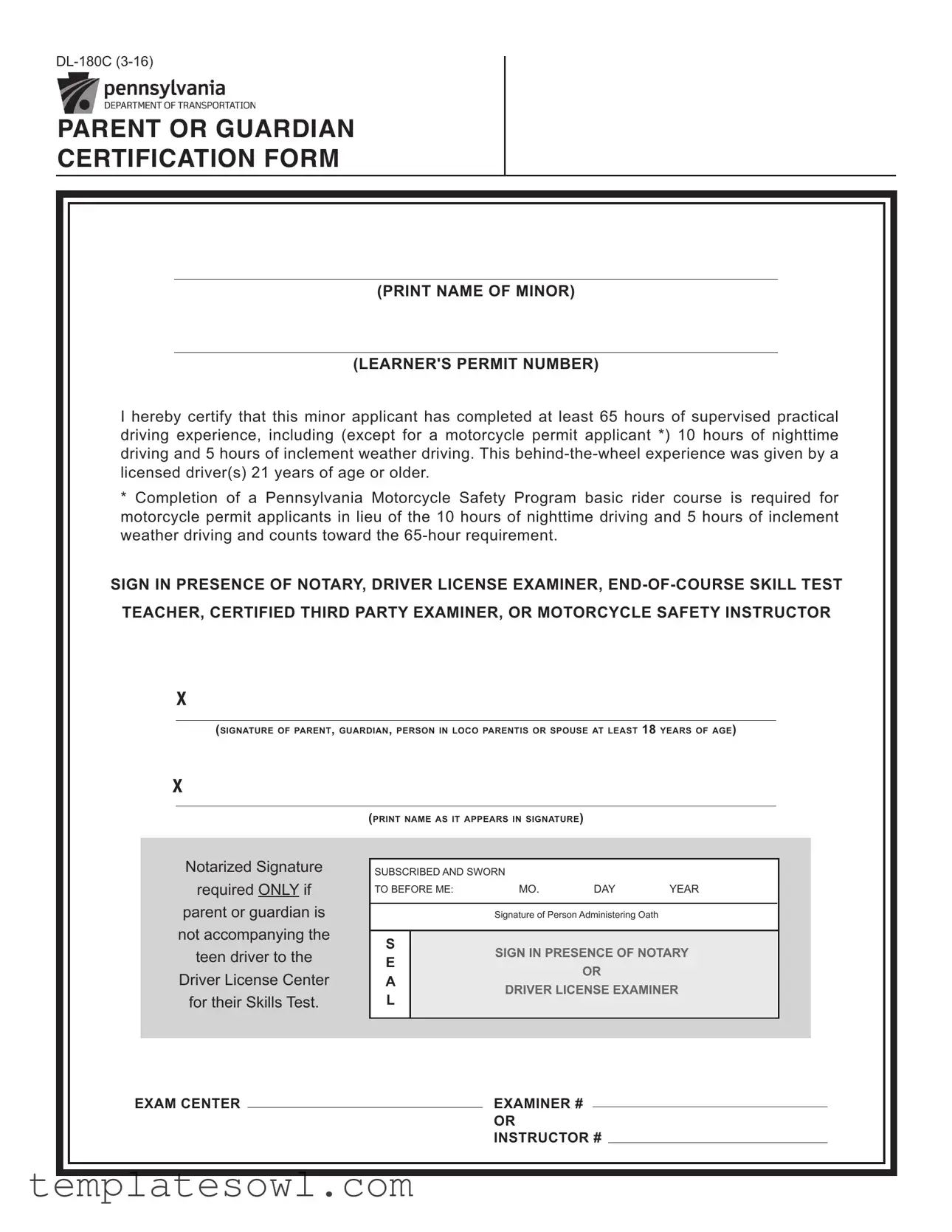 Fill Out Your Dl 180C Form