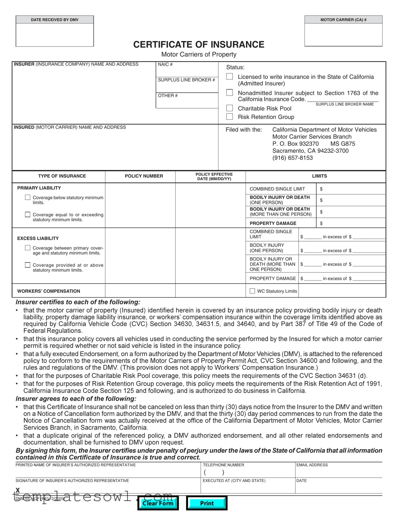 Fill Out Your Dmv 65 Mcp Form