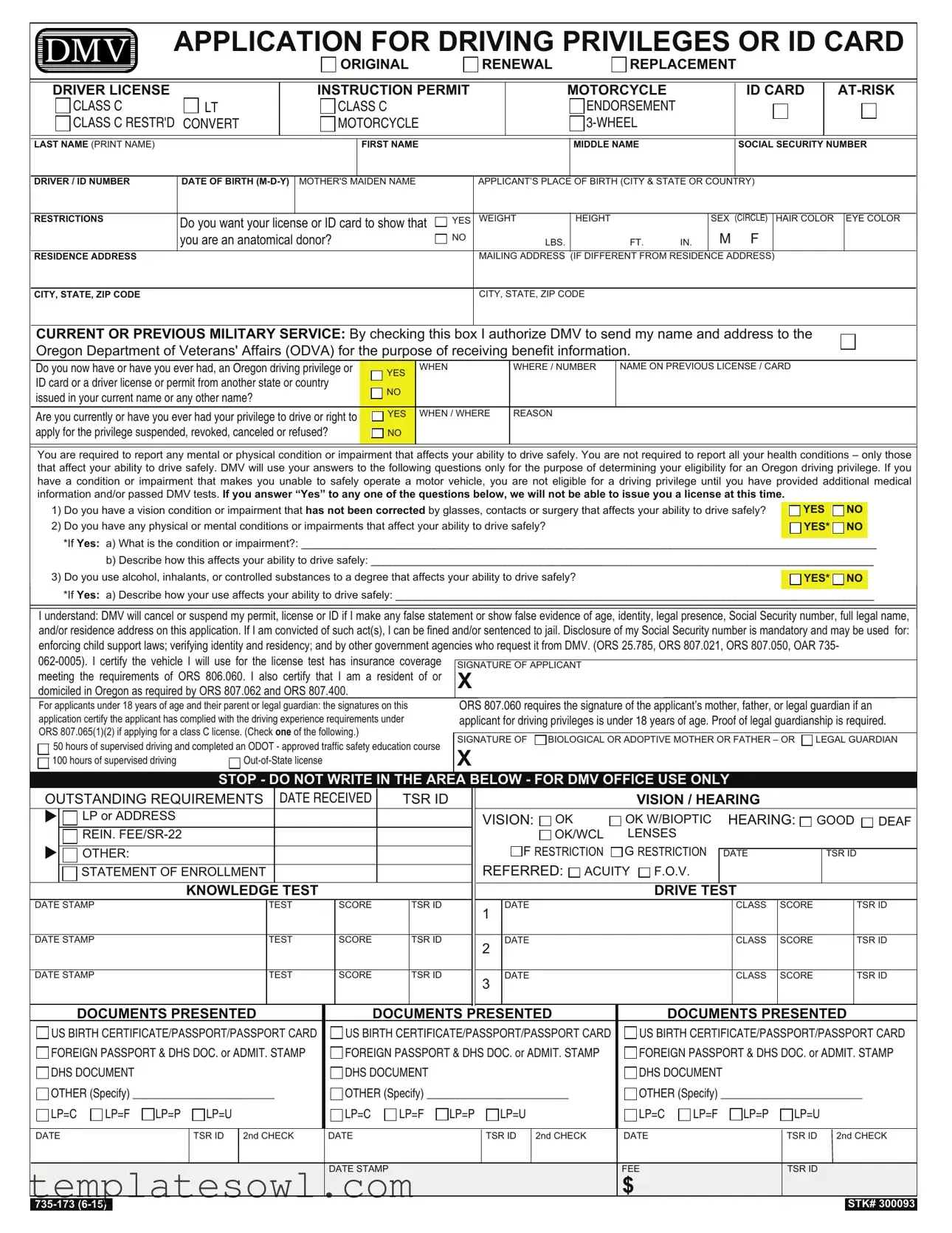 Fill Out Your Dmv 735 173 Form