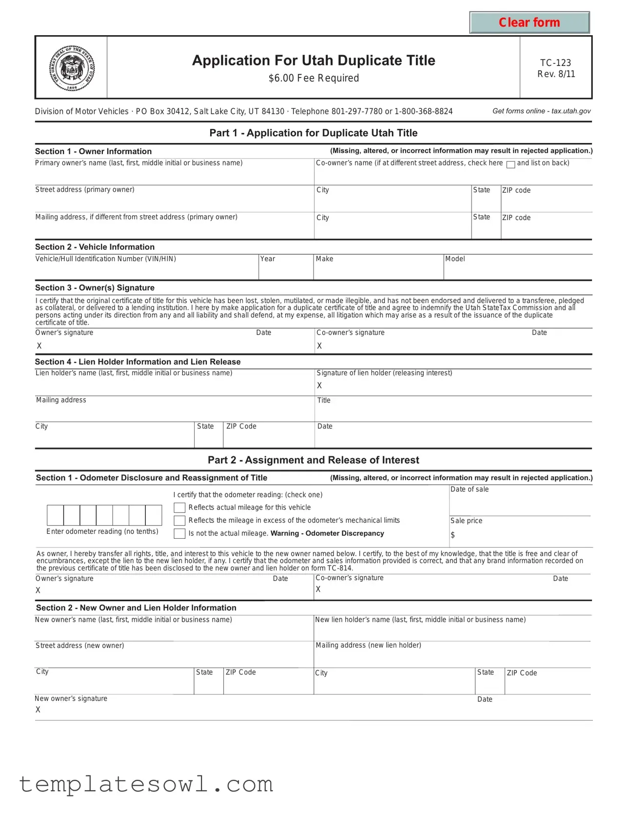 Fill Out Your Dmv Tc 123 Form