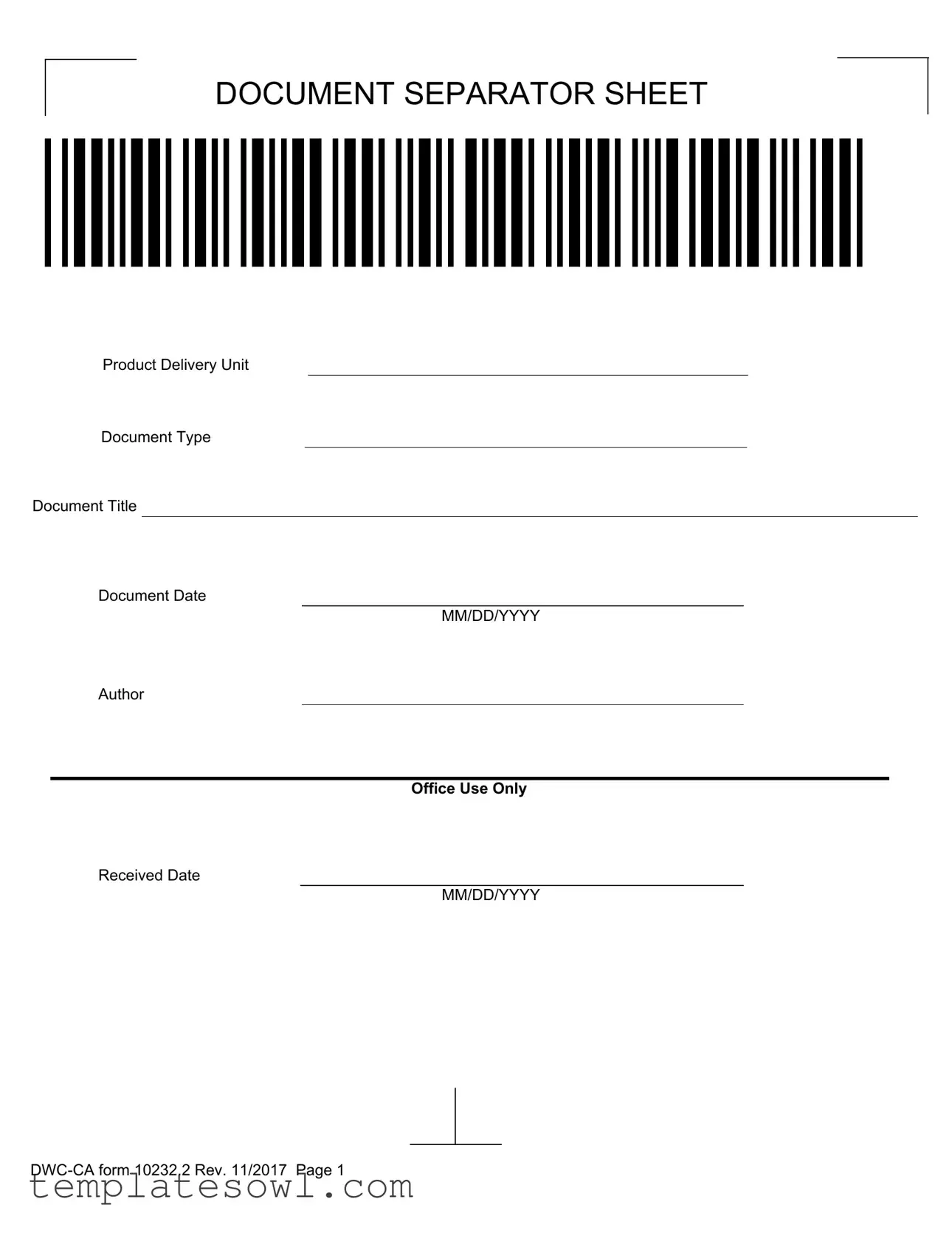 Fill Out Your Document Separator Sheet Form