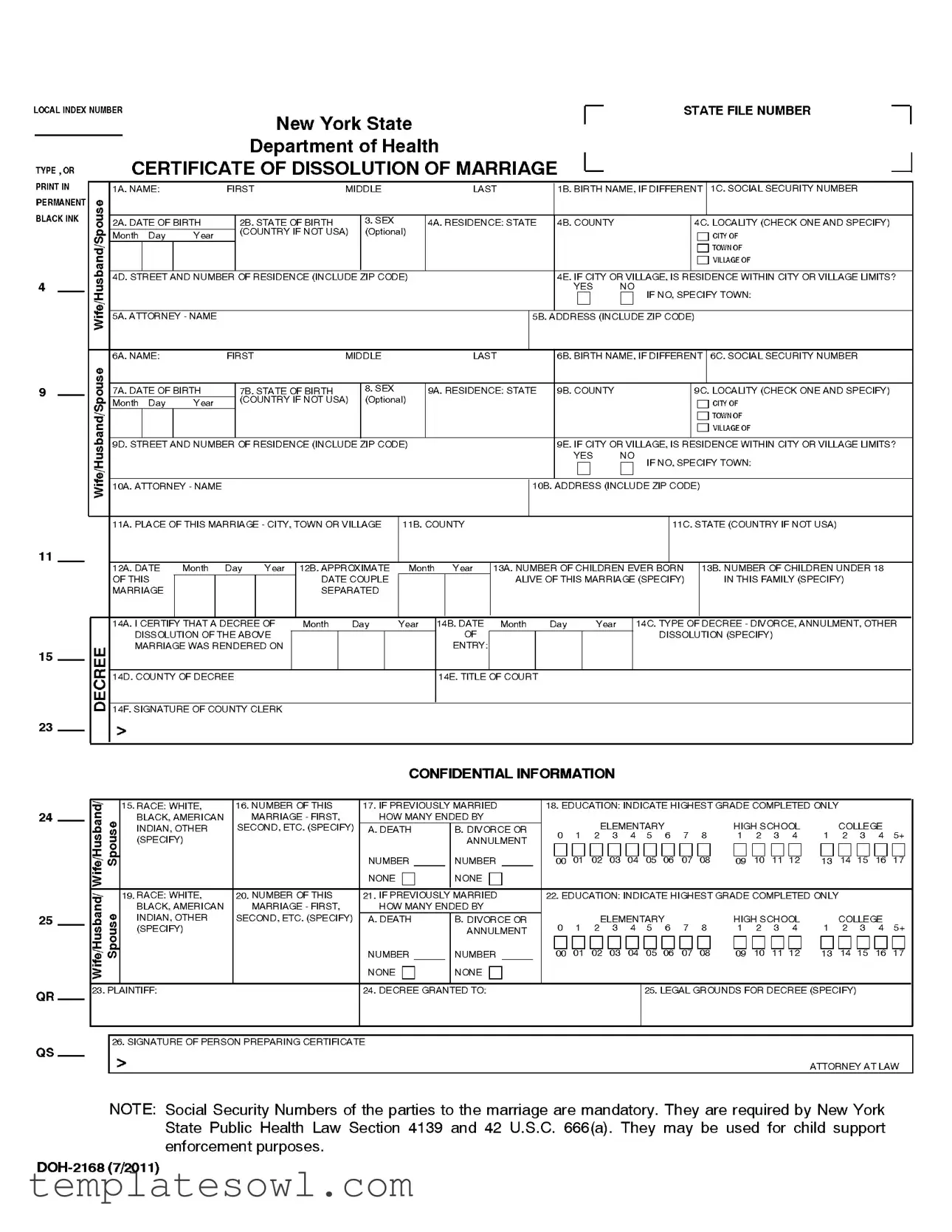 Fill Out Your Doh 2168 Form