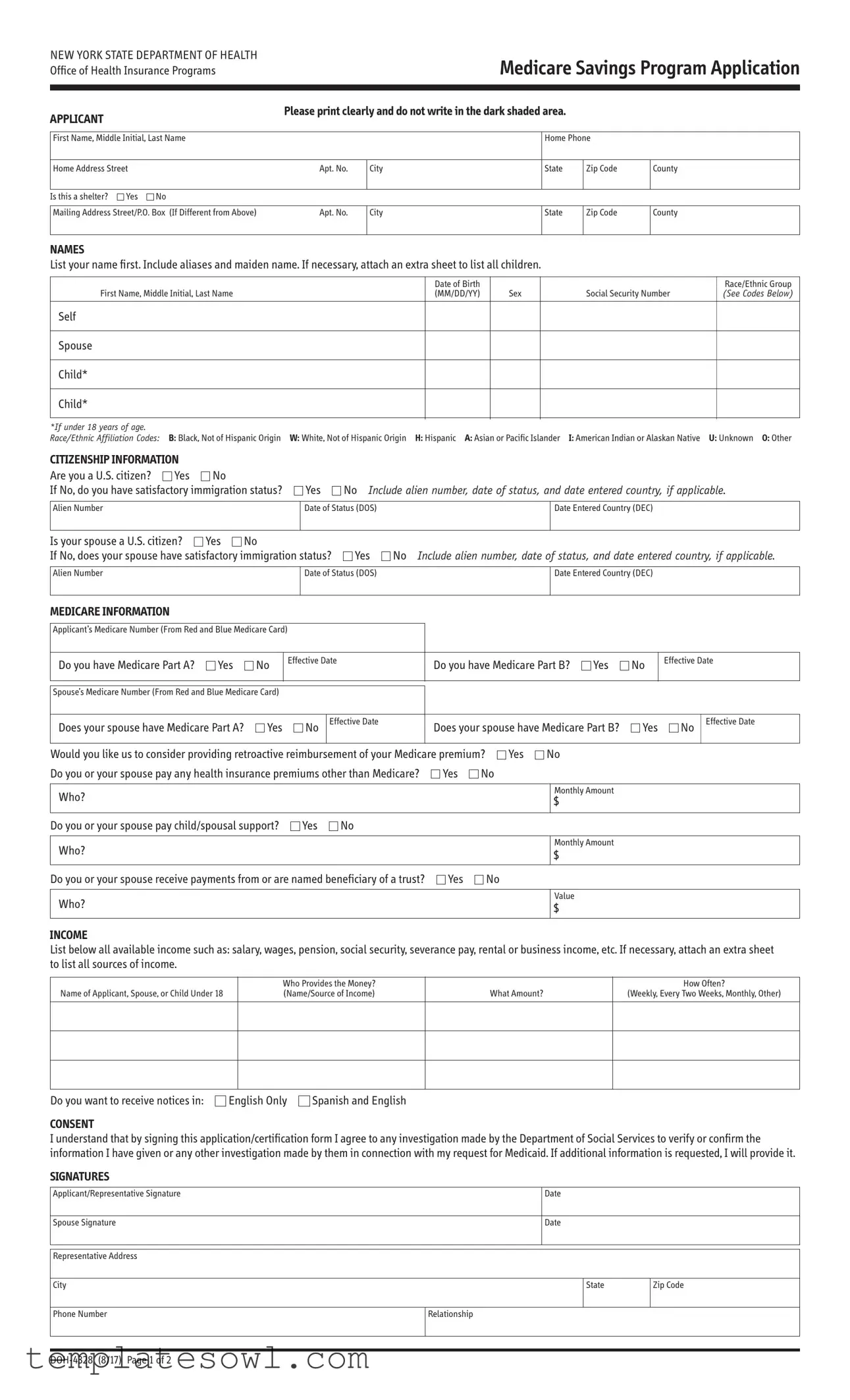 Fill Out Your Doh 4328 Msp Application Form