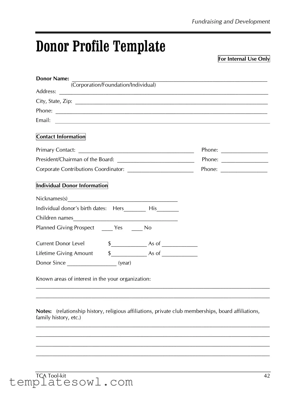 Fill Out Your Donor Profile Form