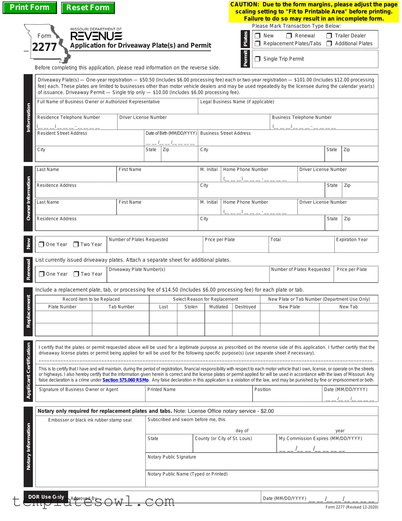 Fill Out Your Dor 2277 Form