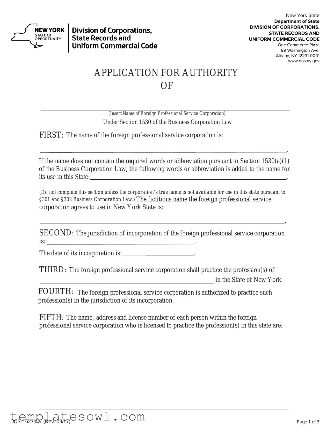 Fill Out Your Dos 1627 F L Form