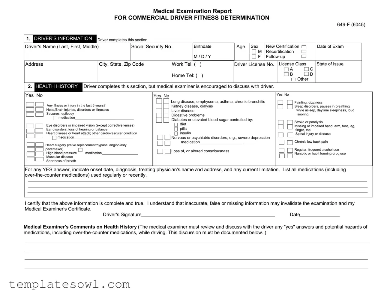 Fill Out Your Dot Medical Form