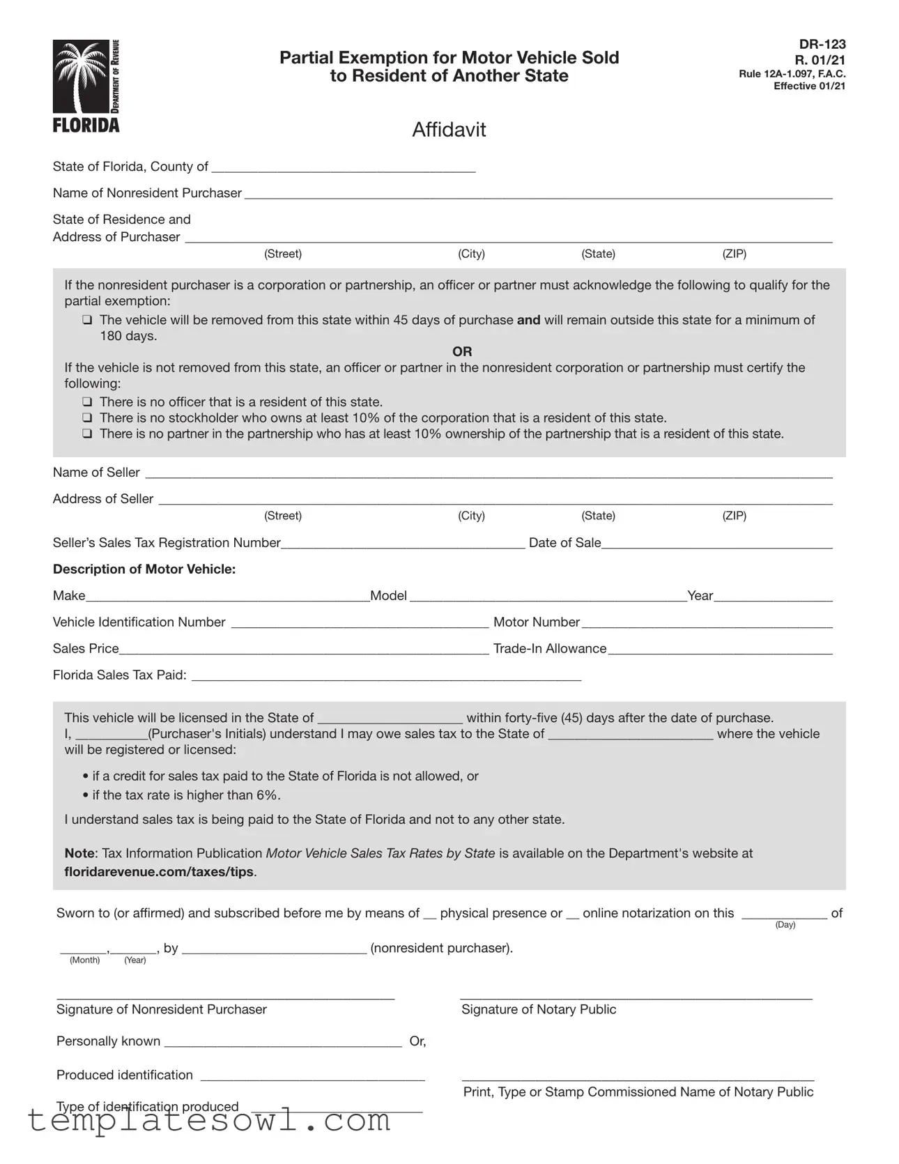 Fill Out Your Dr 123 Form