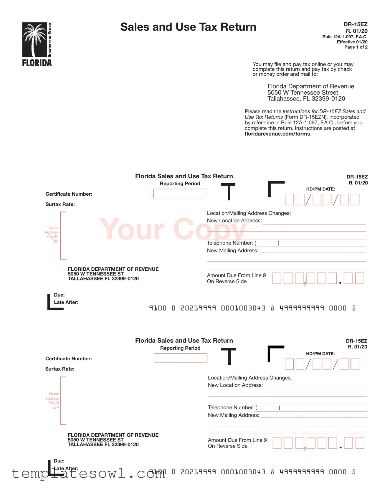 Fill Out Your Dr 15Ez Sales Tax Form