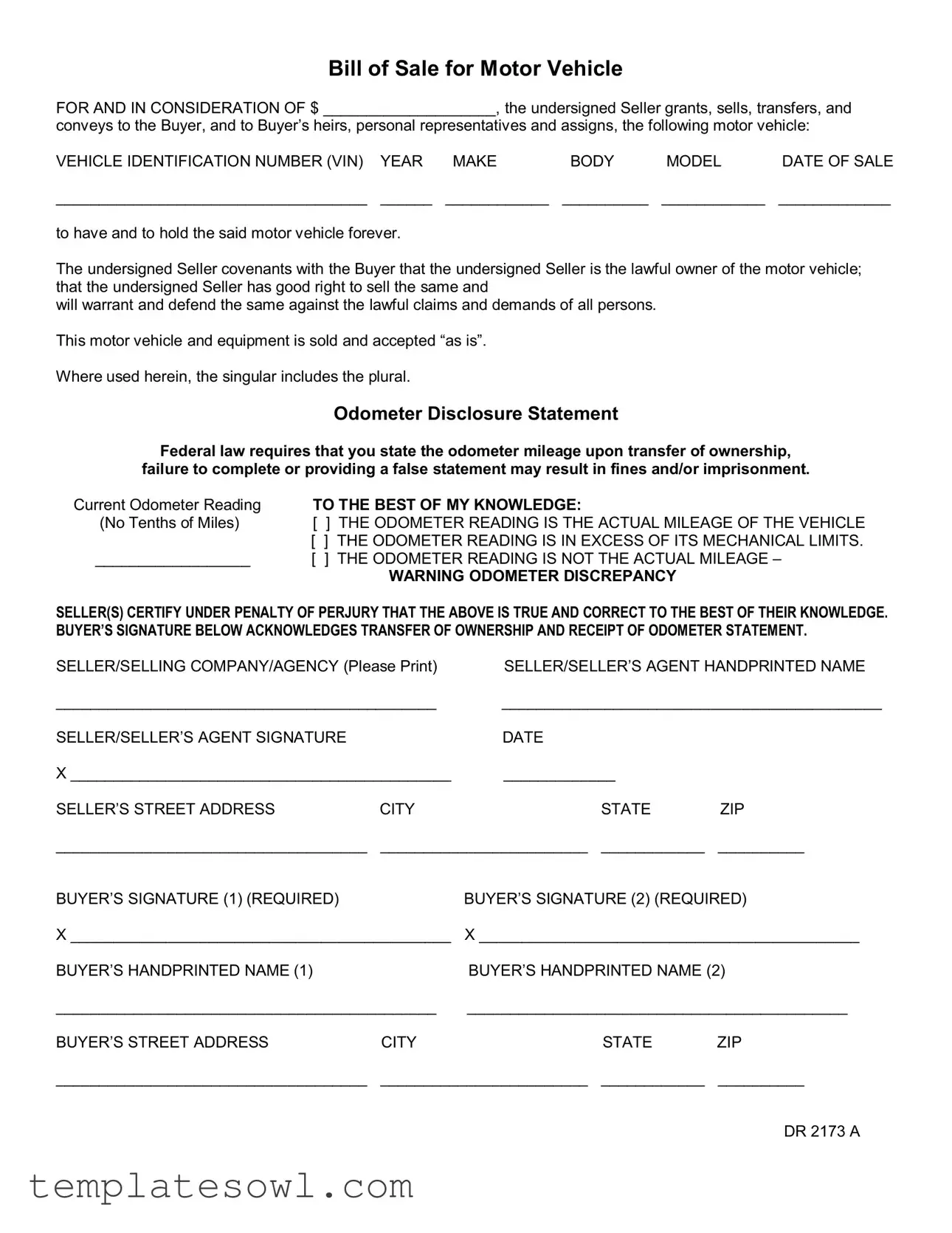 Fill Out Your Dr 2173 A Form