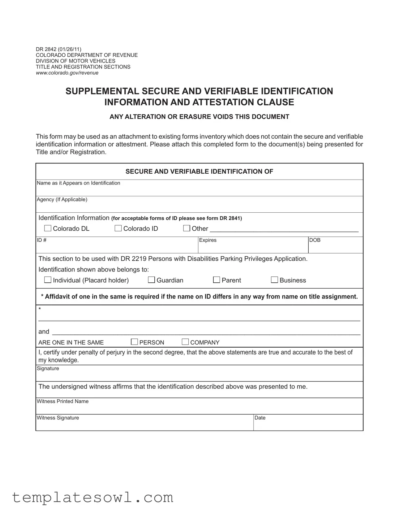 Fill Out Your Dr 2842 Form
