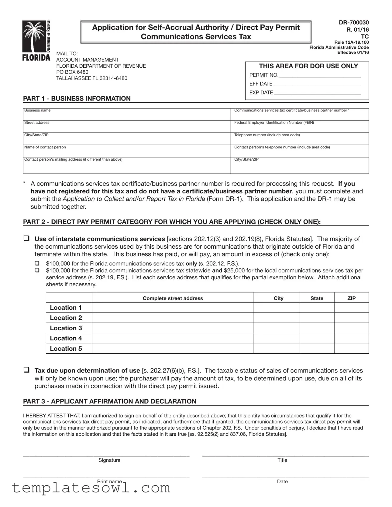 Fill Out Your Dr 700030 Form