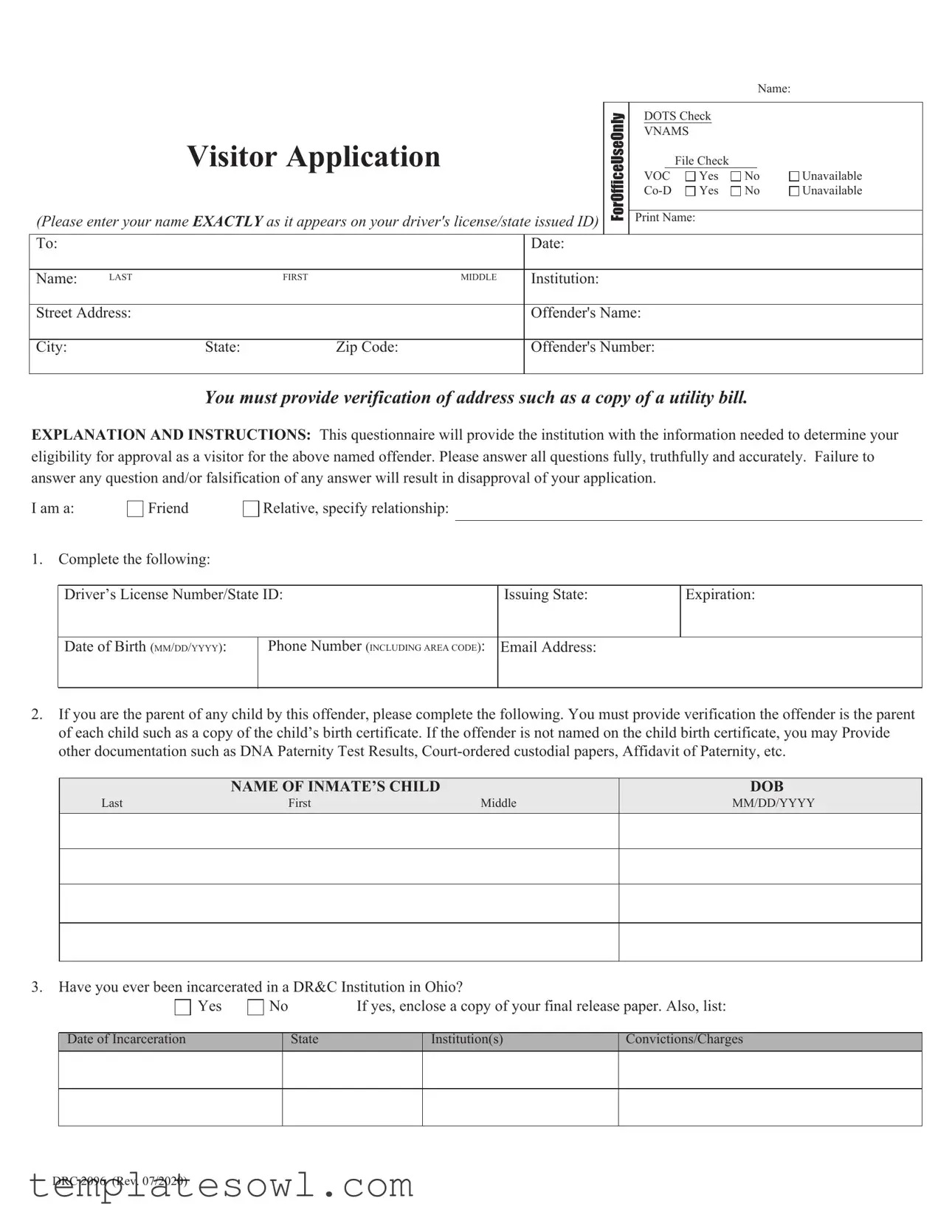 Fill Out Your Drc 2096 Form