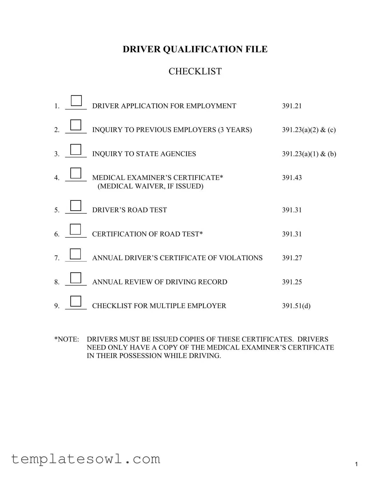 Fill Out Your Driver Qualification Form