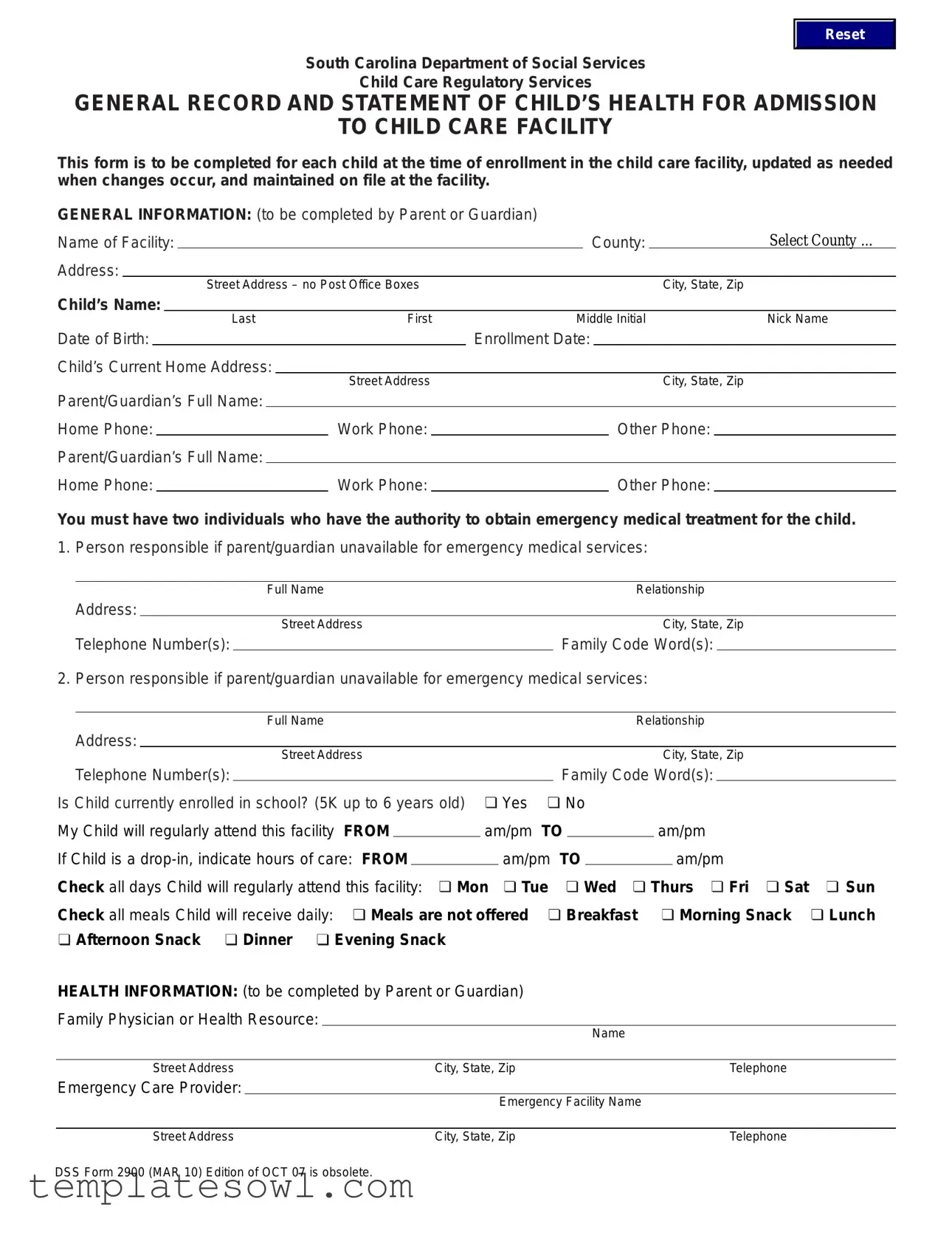 Fill Out Your Dss 2900 Form