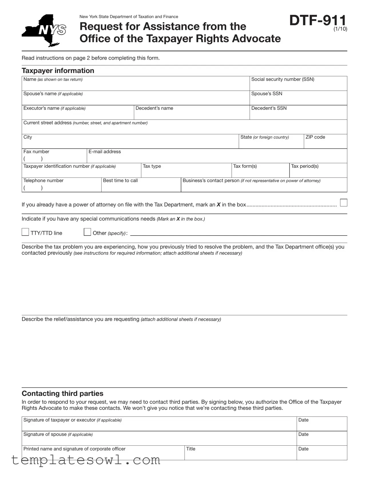 Fill Out Your Dtf 911 Form
