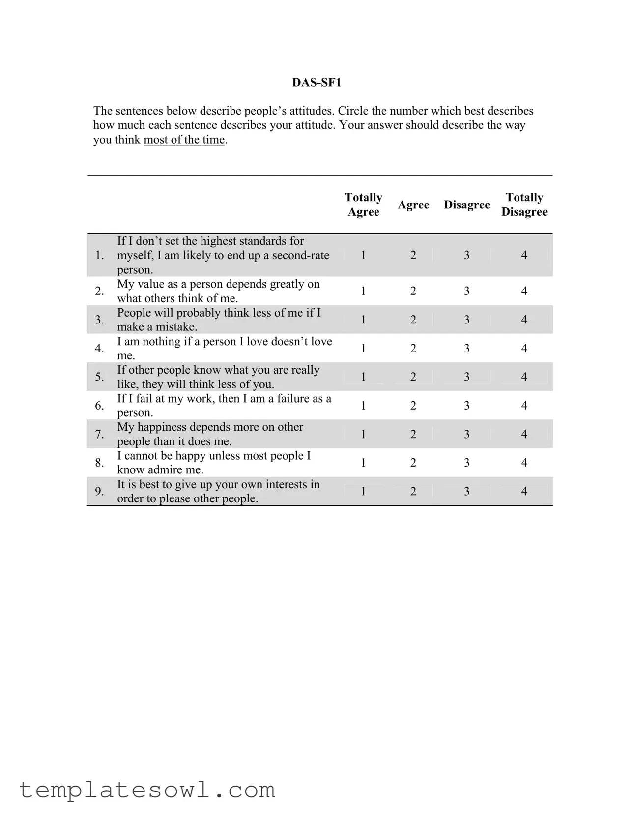 Fill Out Your Dtsfunctional Additude Scale Form
