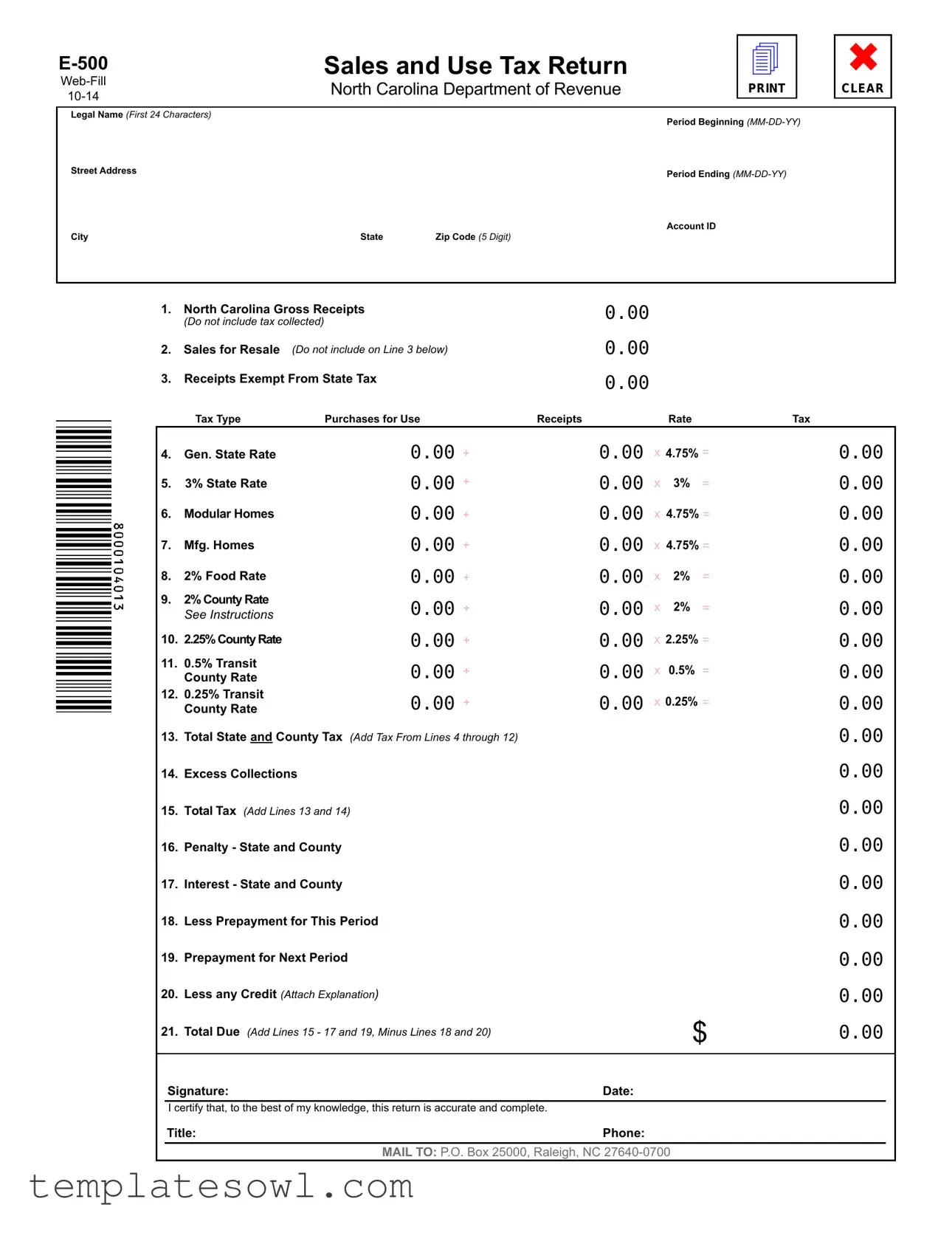 Fill Out Your E 500 Form