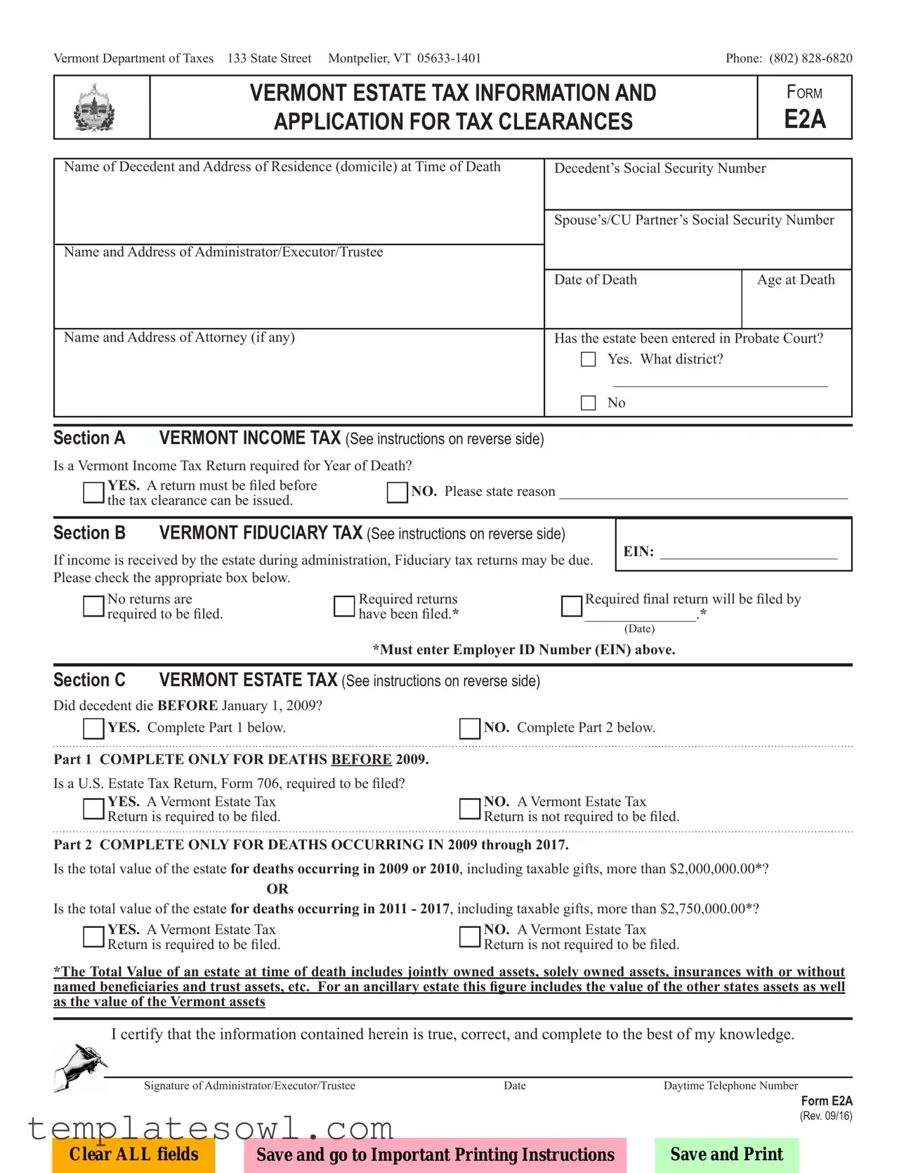 Fill Out Your E2A Form