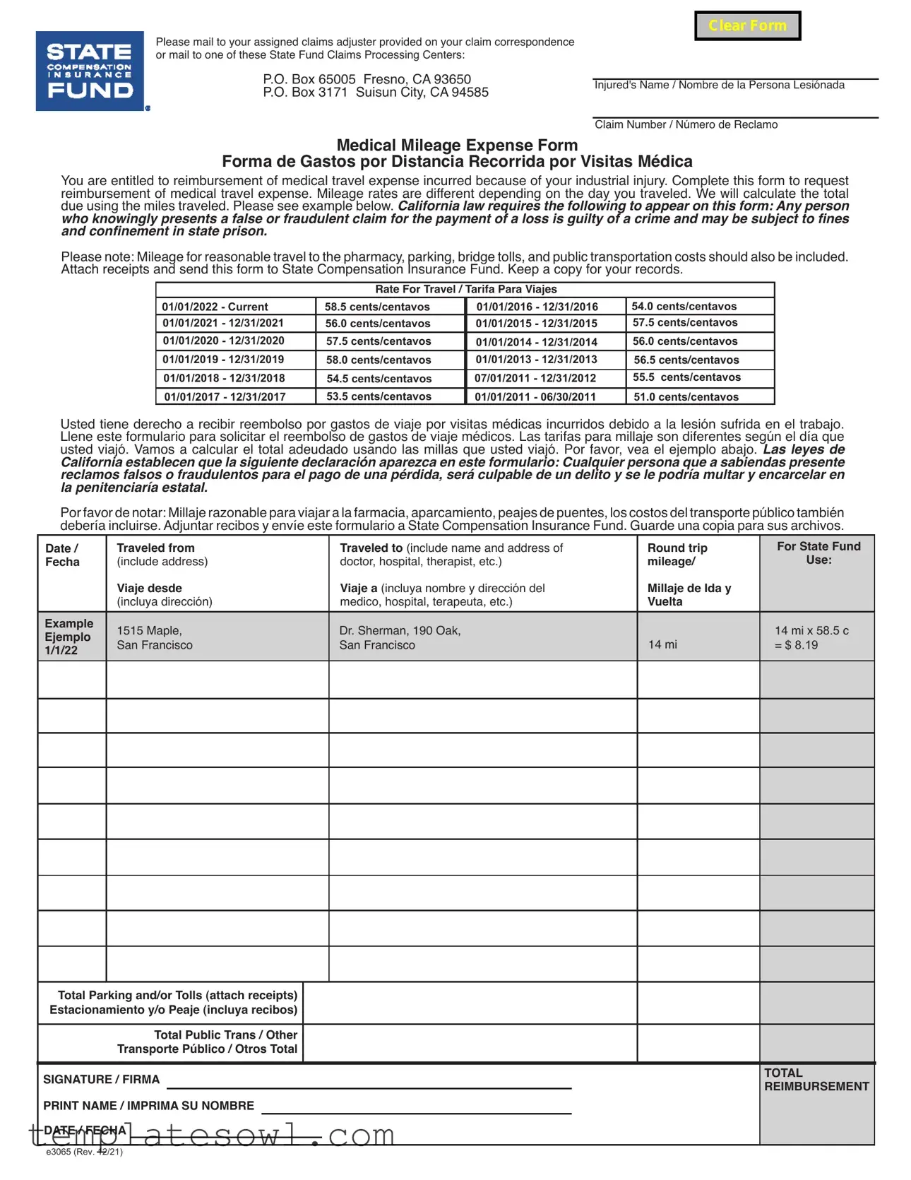 Fill Out Your E3065 Form
