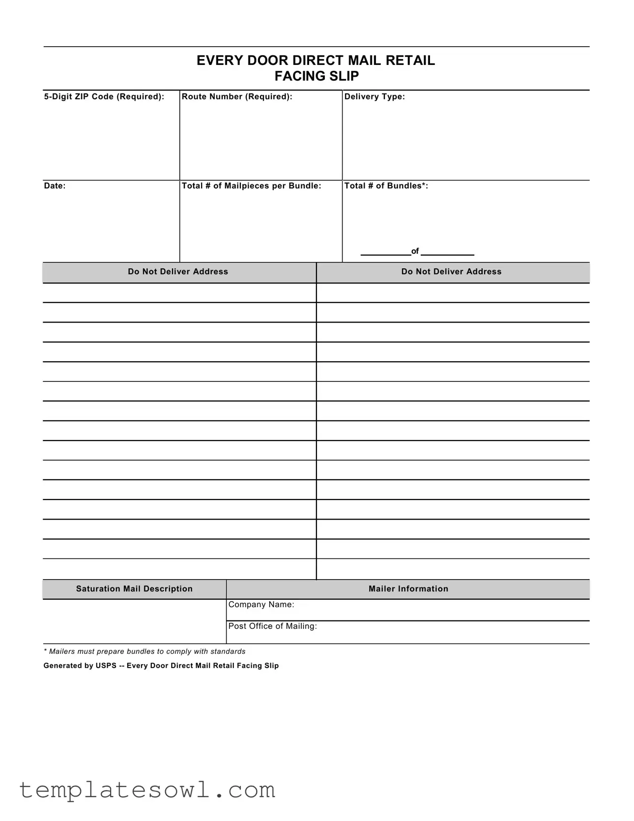 Fill Out Your Eddm Facing Slip Form