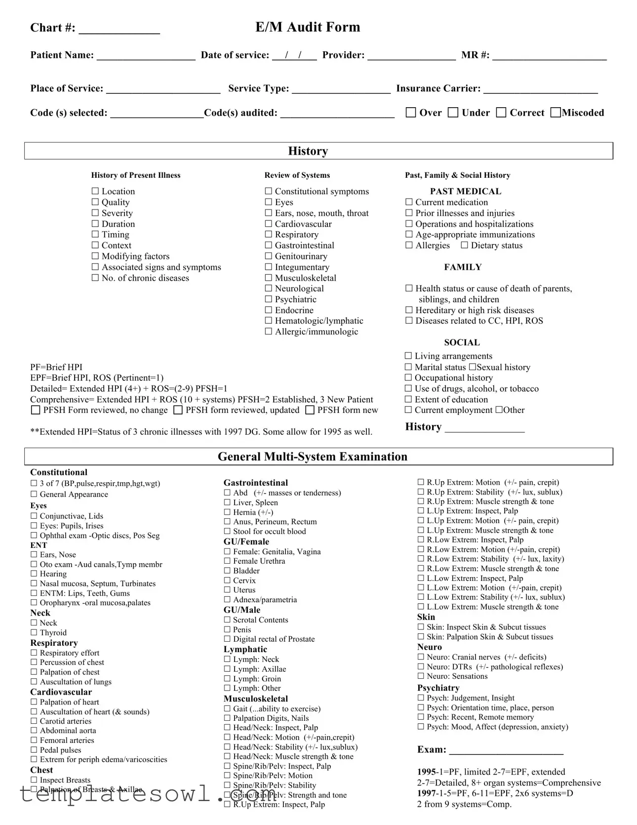 Fill Out Your Em Audit Form