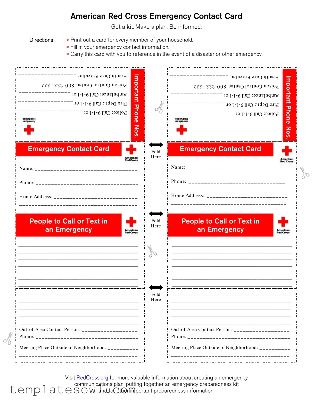 Fill Out Your Emergency Card Form