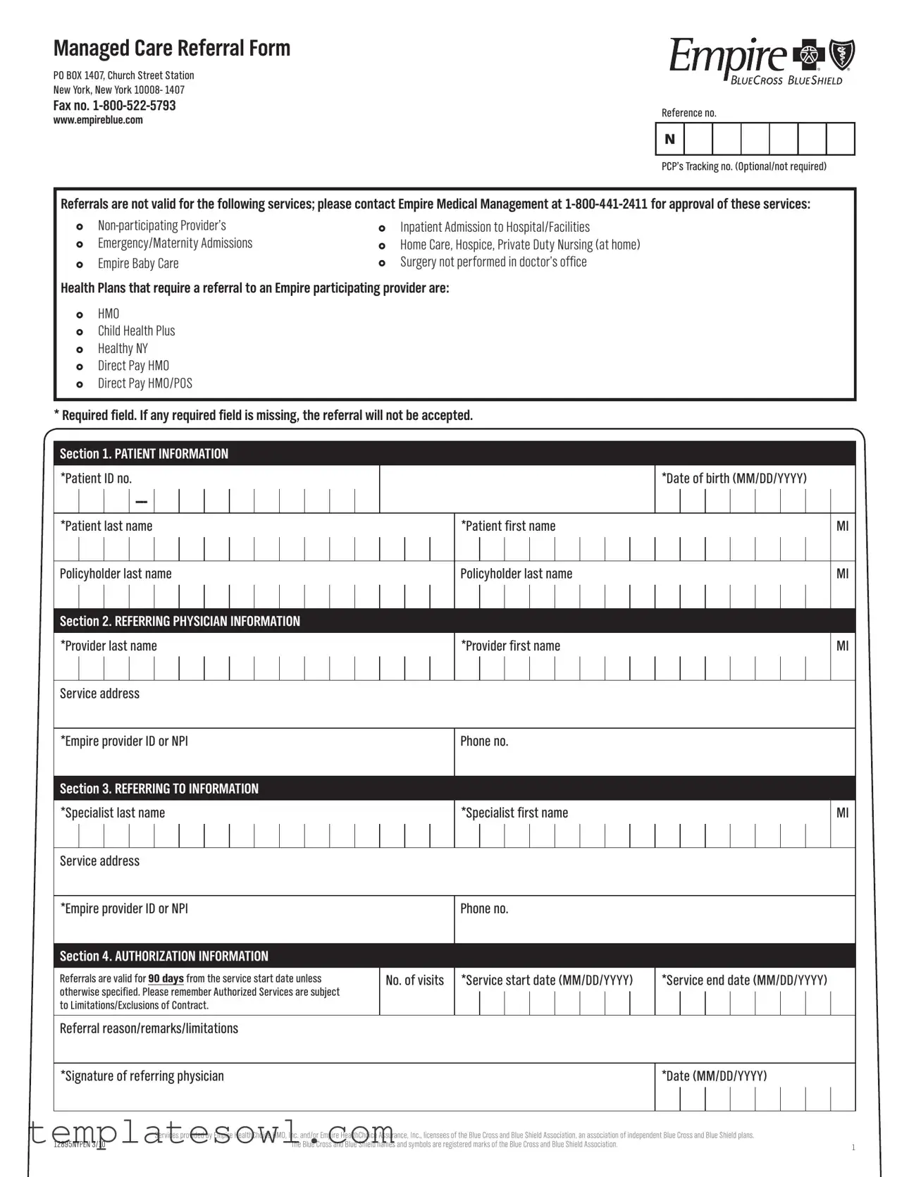 Fill Out Your Empire Referral Form