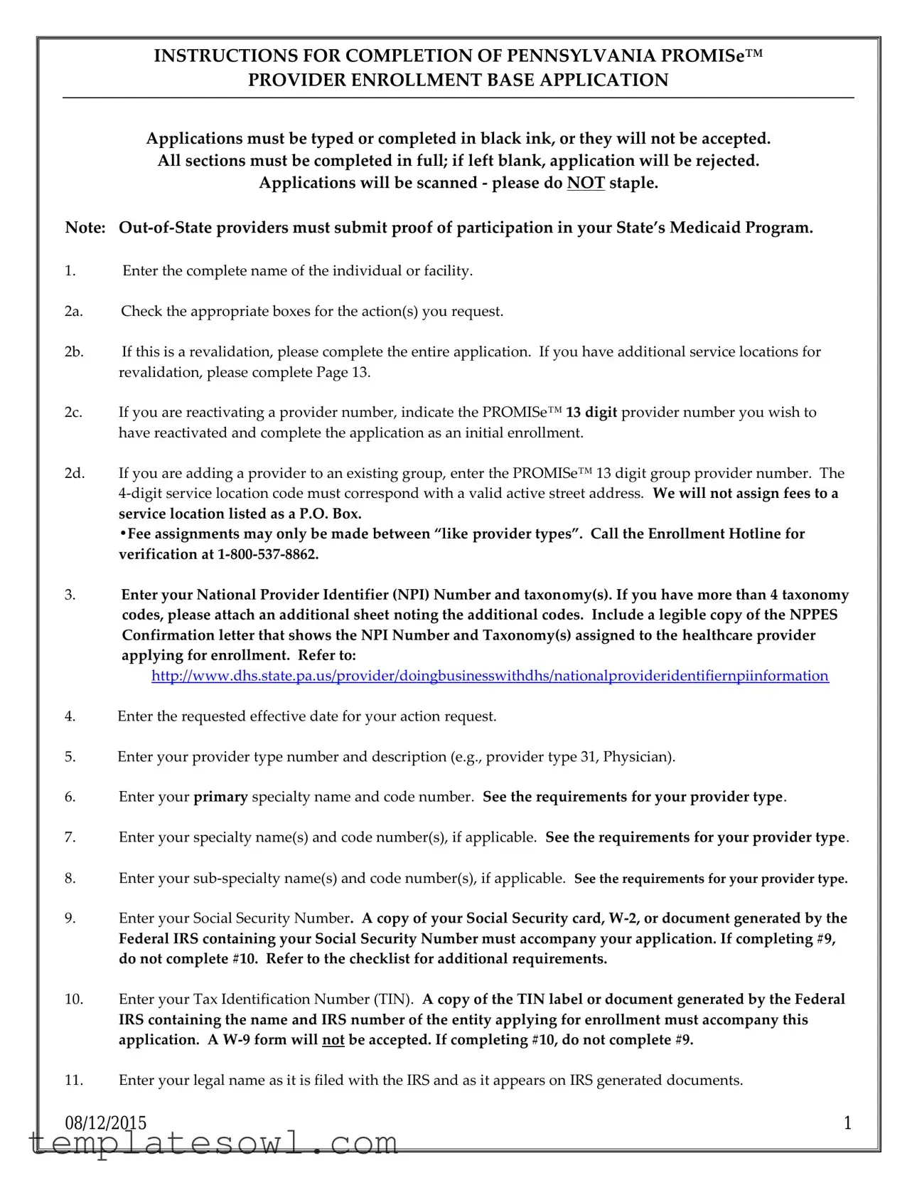 Fill Out Your Enrollment Promise Form