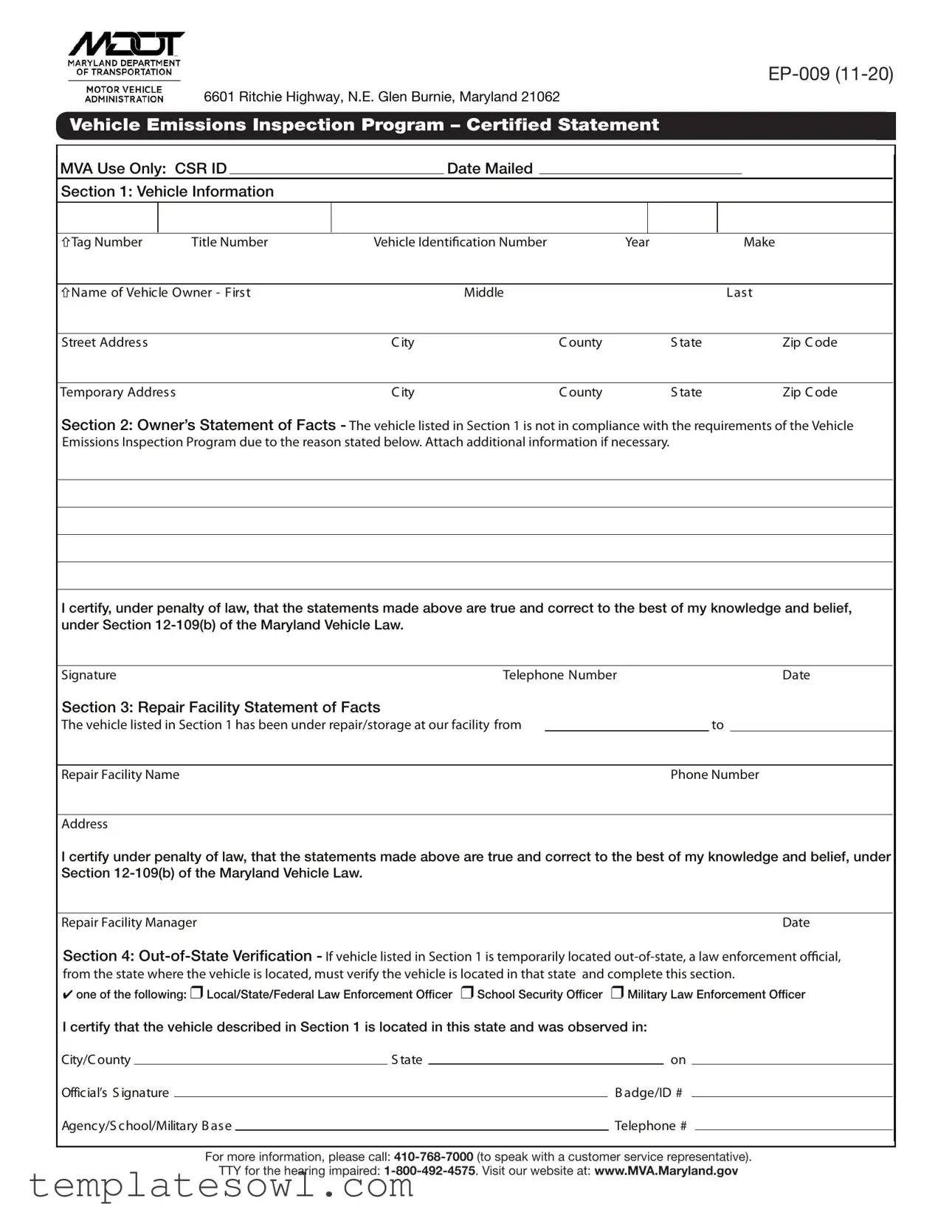 Fill Out Your Ep 009 Form