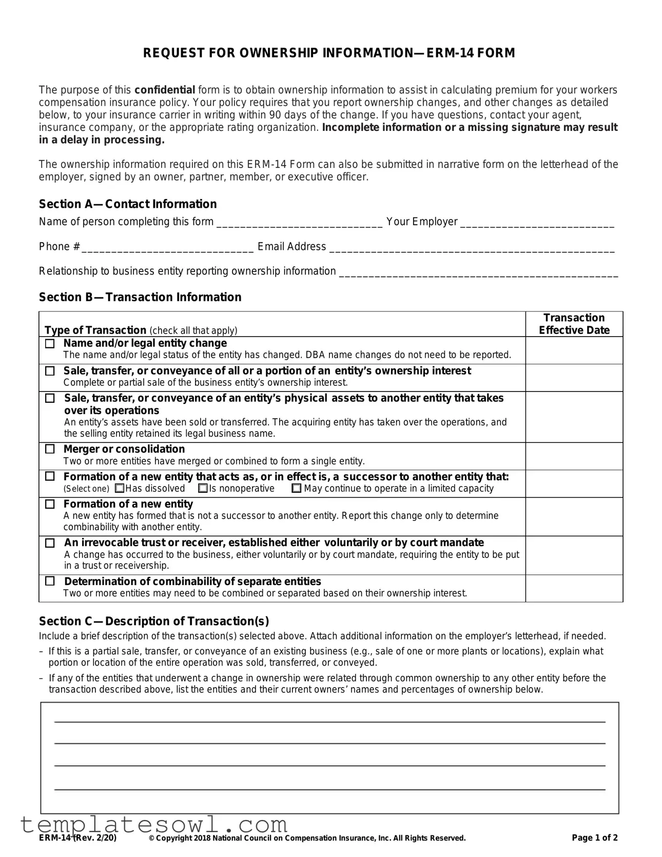 Fill Out Your Erm 14 Form