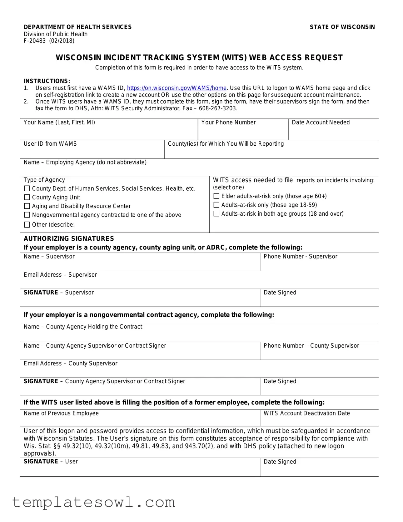 Fill Out Your F 20483 Form