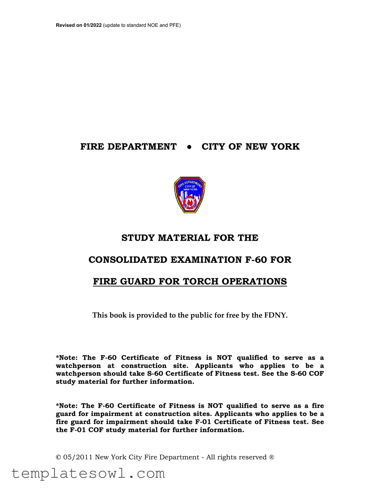 Fill Out Your F 60 Practice Test Form