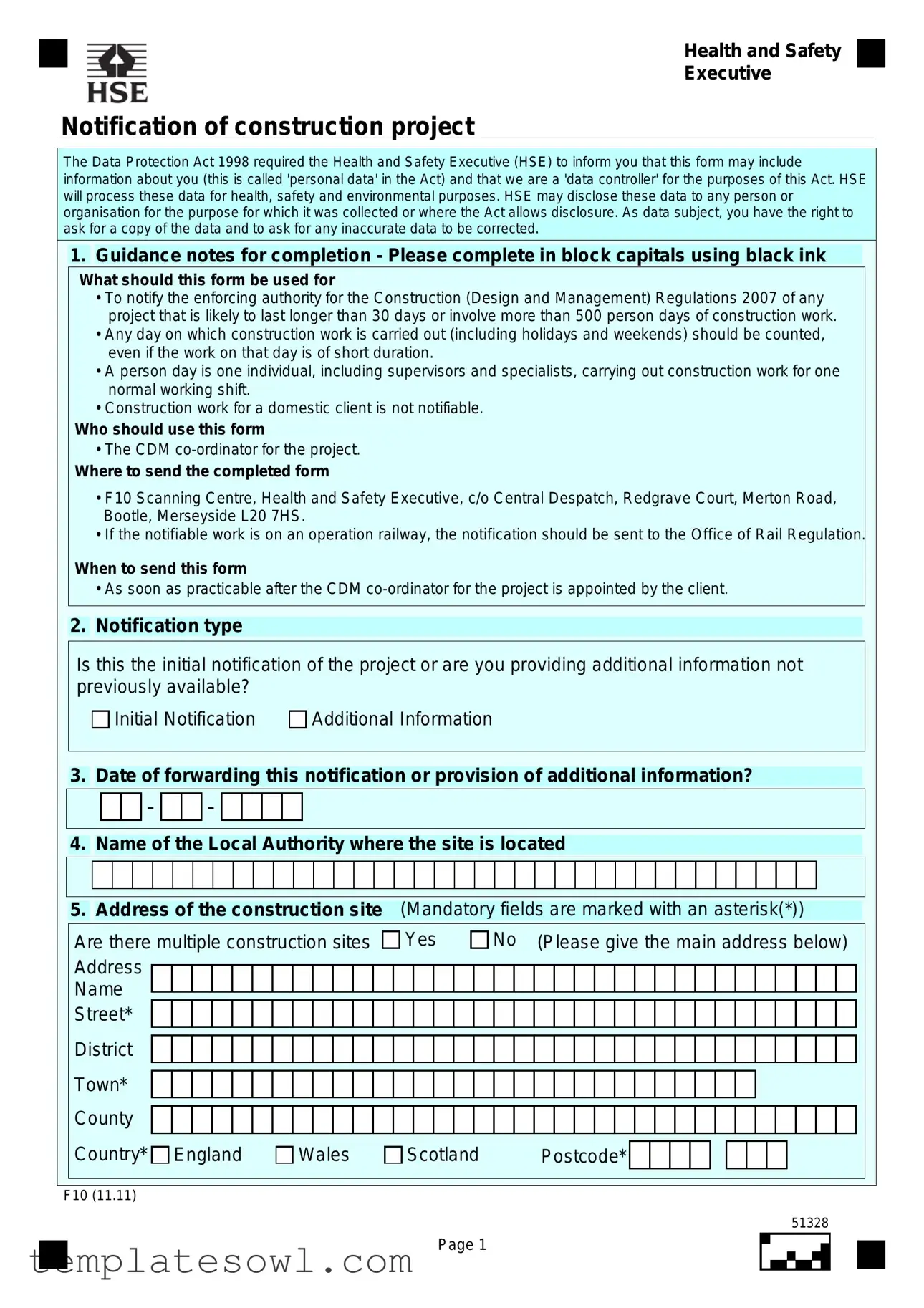 Fill Out Your F10 Form